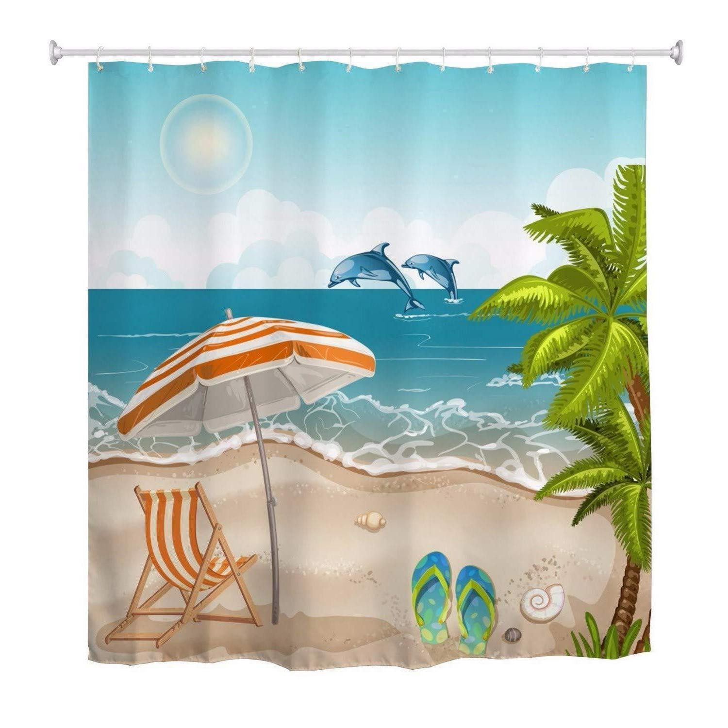 LuxusKollektion Duschvorhang Duschvorhang Ozean blau 180x200 Breite 180 cm