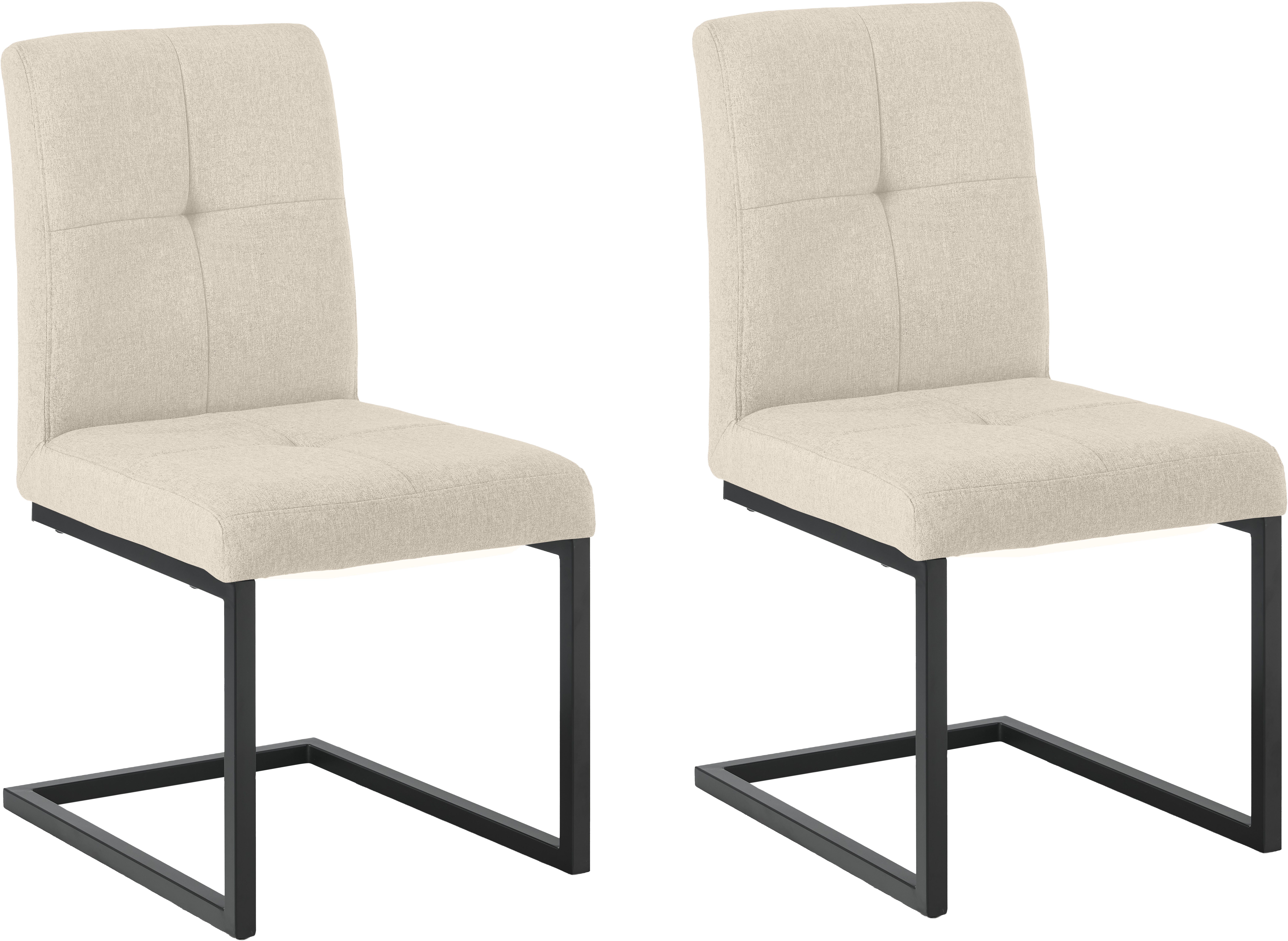 OTTO home Esszimmerstuhl Geranie Freischwinger, Schwingstuhl (Set, 2 St), mit 3D-Steppung, robustes Gestell, hochwertiger Stoff