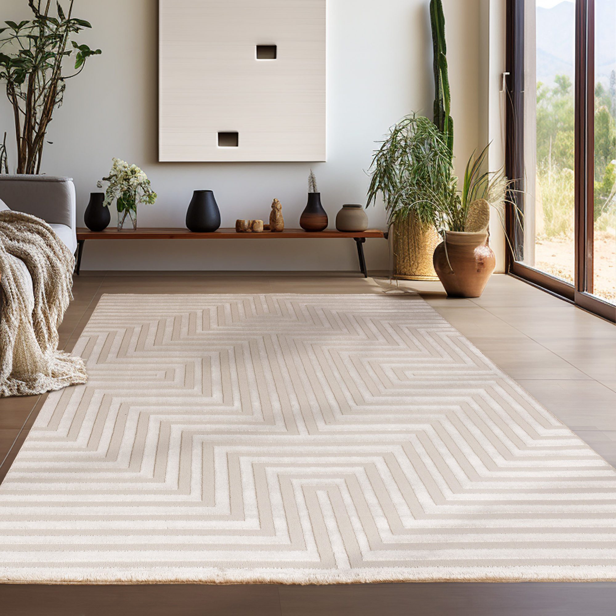 Teppium Teppich Geometrisch Design, Rechteckig, Höhe: günstig online kaufen