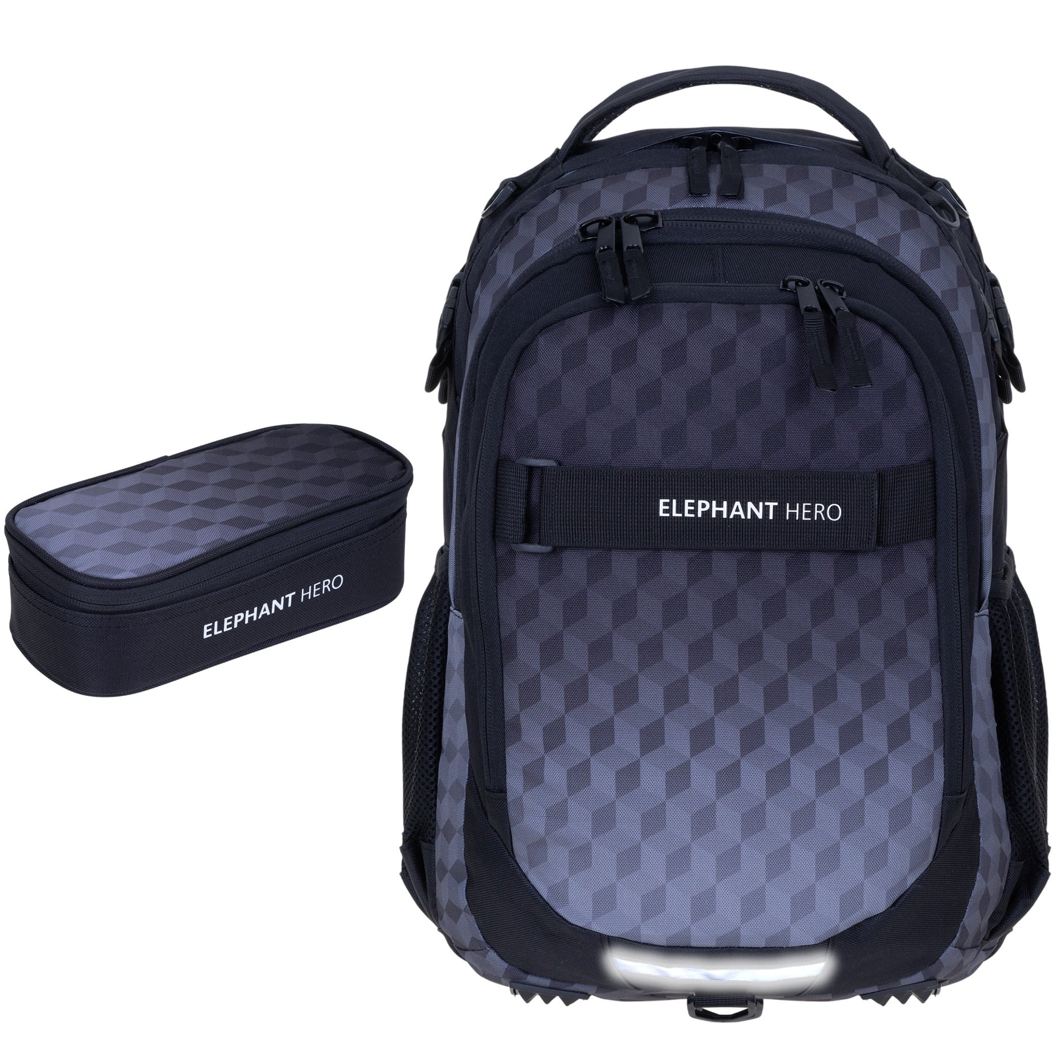 ELEPHANT Schulrucksack Hero Signature Schultasche (2 Teile Set), Rucksack + Mäppchen Box