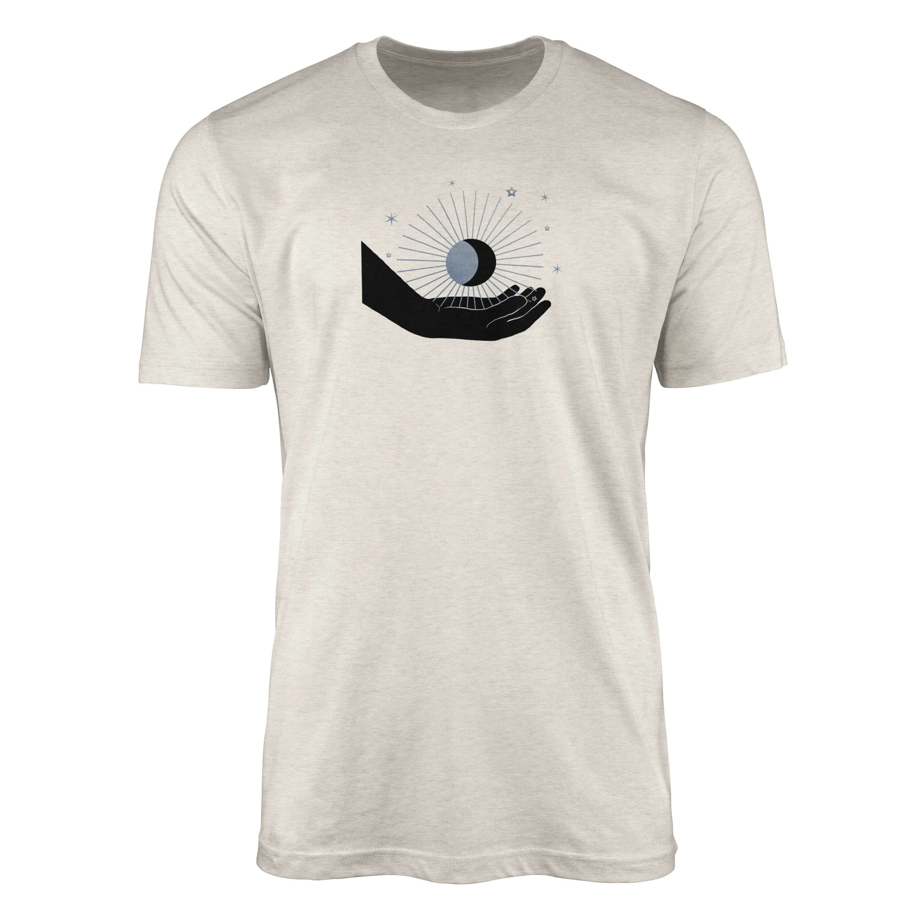 Sinus Art T-Shirt Herren Shirt 100% gekämmte Bio-Baumwolle T-Shirt Mondzeichen Astrologie Motiv Nachhaltig Ökomode au (1-tlg) | T-Shirts