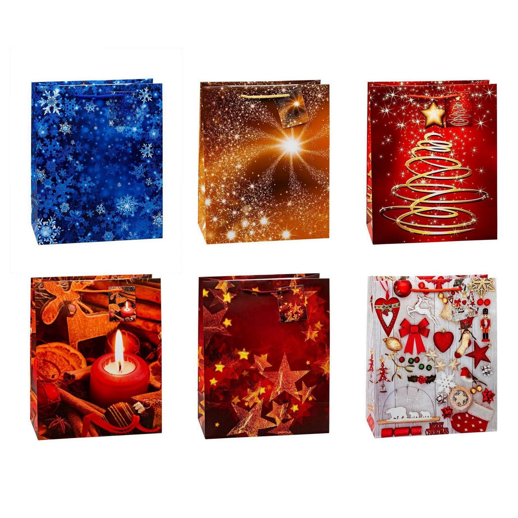 TSI Geschenktüten TSI 12er Set Geschenktüten groß 32x26x13,5 cm Weihnachten Serie 8