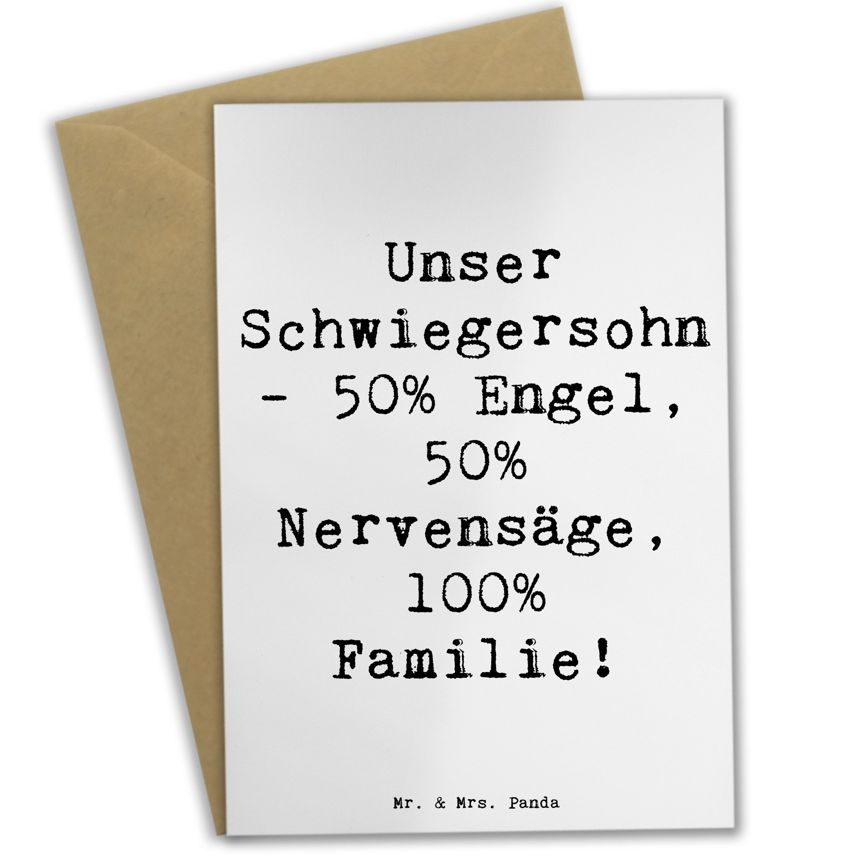 Mr. & Mrs. Panda Grußkarte Schwiegersohn Familie Weiß Geschenk
