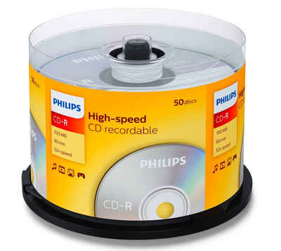 Philips CD-Rohling 50 Philips Rohlinge CD-R 80Min 700MB 52x Spindel