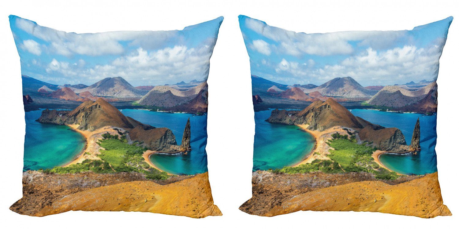 Vulkanlandschaft (2 Modern Ecuador Galapagos Accent Stück), Abakuhaus Doppelseitiger Digitaldruck, Kissenbezüge