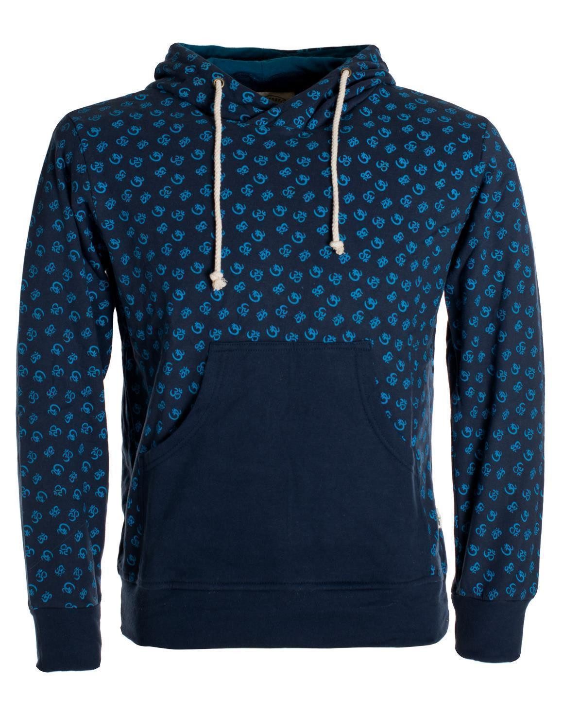 Kapuzensweatshirt Herren Winter Baumwoll-Hoodie Sweatshirt Känguru-Tasche Om-Druck