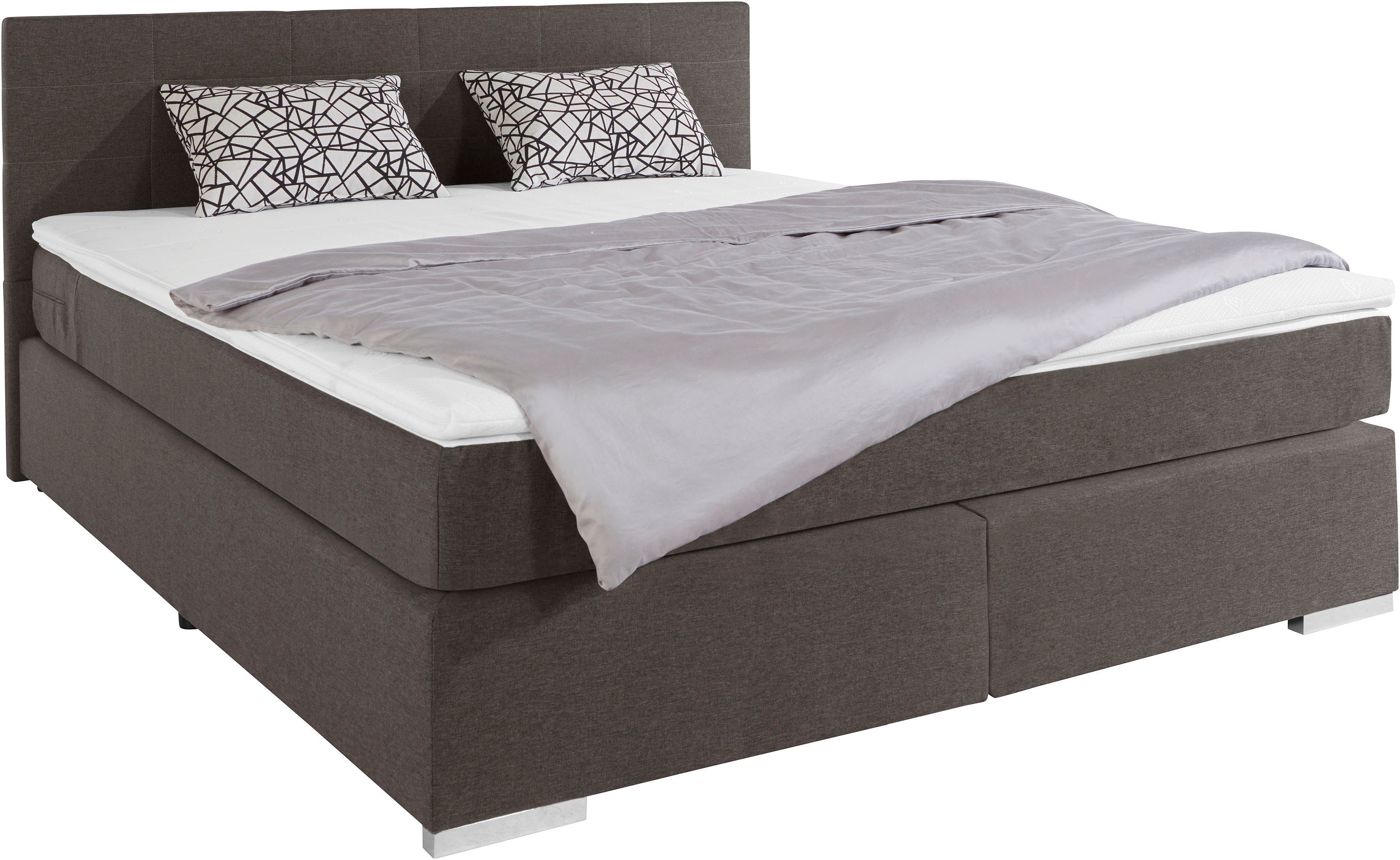 COTTA Boxspringbett Simba erhältlich in verschiedenen Breiten, Farben und Härtegraden, im Bezugsstoff: Karo, über 1500 positive Bewertungen!