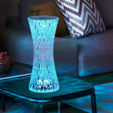 Globo Dekolicht, Farbwechsel, Tischlampe Tischleuchte Dekolampe Kristalleffekt RGB LED Farbwechsel