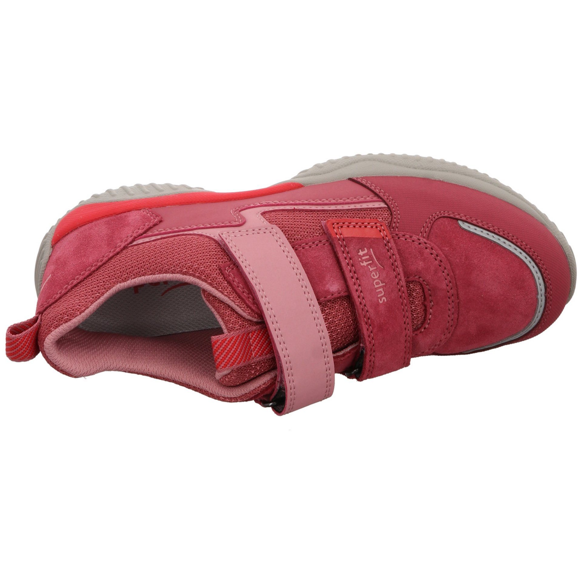 Superfit Jungen Schnürhalbschuhe Leder-/Textilkombination rot Klettschuh Storm pink Schnürschuh