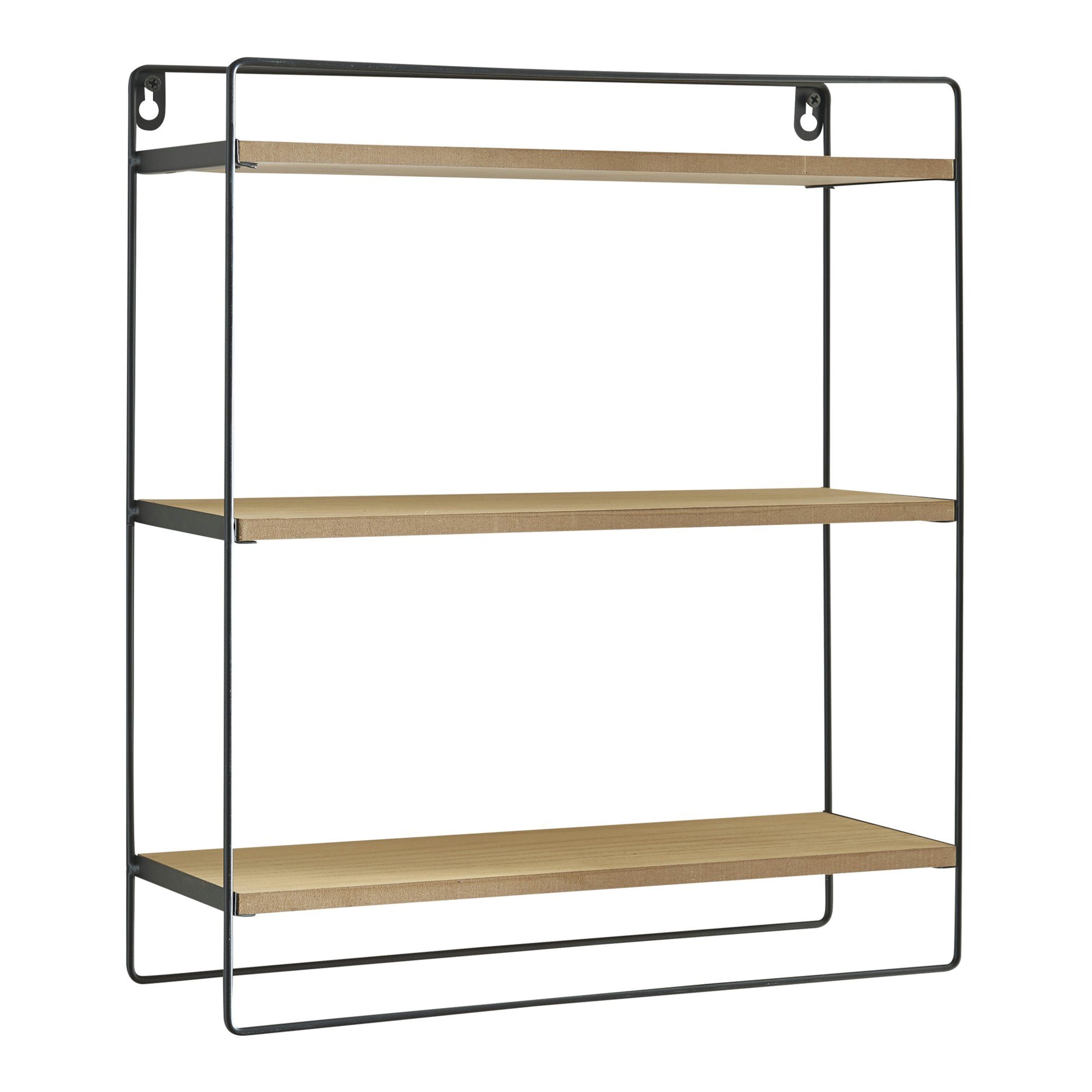 en.casa Wandregal, Skovbo Badezimmerregal mit 3 Ablageflächen Metall/Holzfa günstig online kaufen