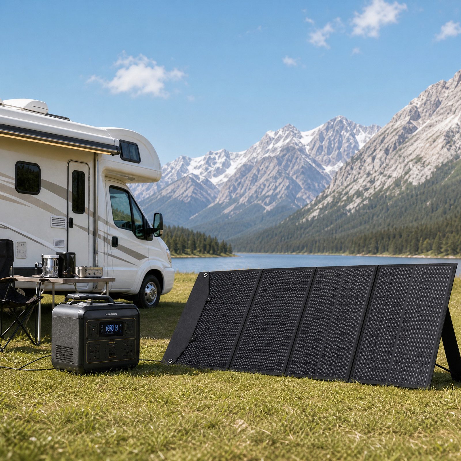 GLIESE Solarmodul 200W 18V Faltbar Solarpanel Tragbare Solaranlage, Monokristallin, (Set, 4-fach Faltbares Solarpanel Solarmodul, 4-in-1 Ladekabel), Kompatibel mit 12V/24V Kraftwerken, Kühlboxen, Laptops,kleines Faltmaß