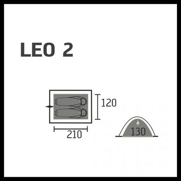 Portal Outdoor Kuppelzelt Zelt für 2 Personen wasserdicht Torenzelt Camping Leo 2 grau, Personen: 2, schneller Aufbau wetterfest pflegeleicht