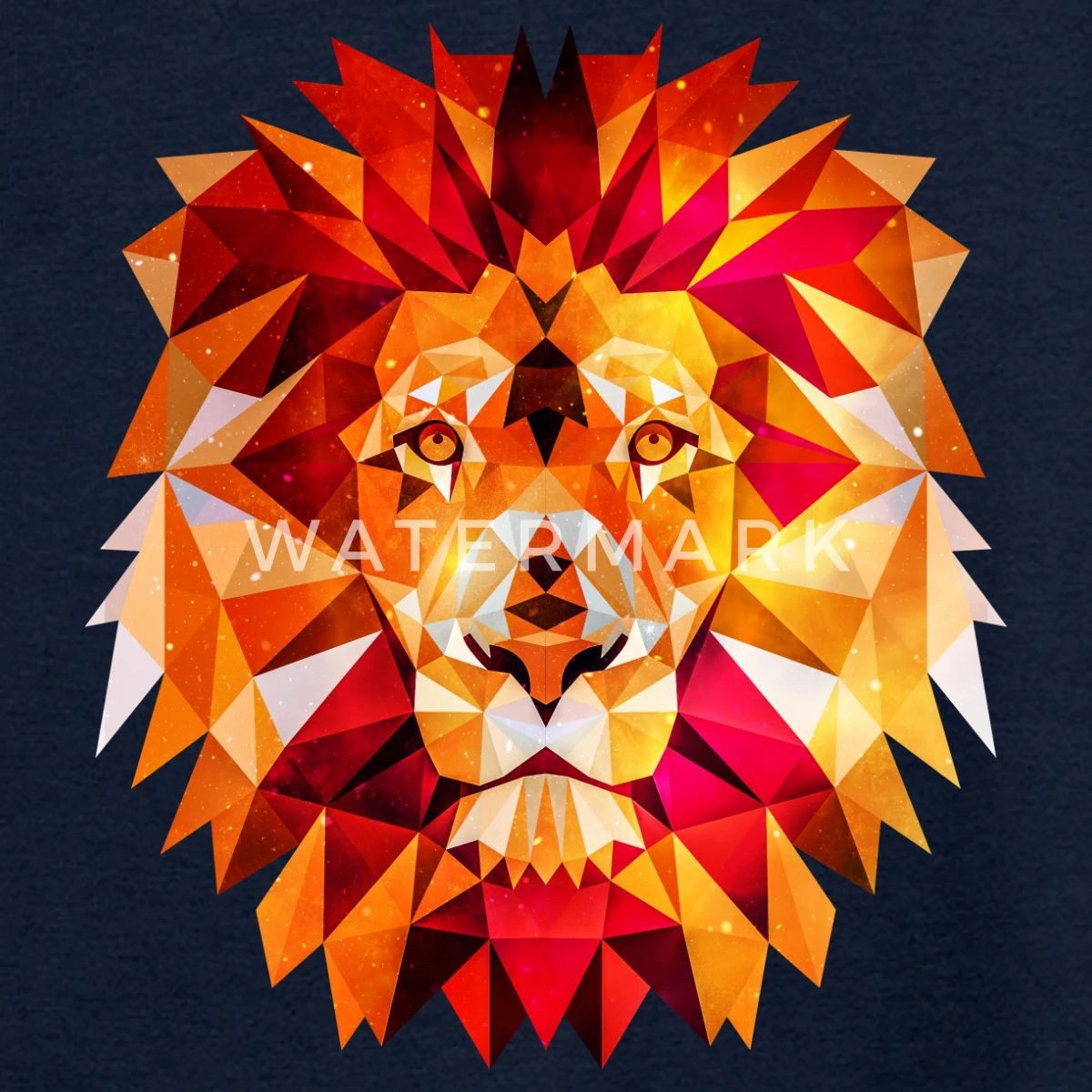 Spreadshirt T-Shirt Löwe Polygon Löwenkopf König Der Tiere Teenager T-Shirt (1-tlg)