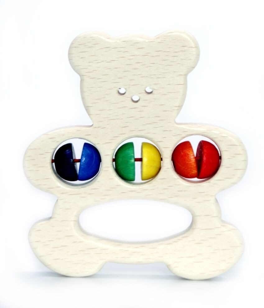 HESS SPIELZEUG Greifling Bär mit Rassel aus Holz 11078 Greifling (1-tlg), mit Rassel