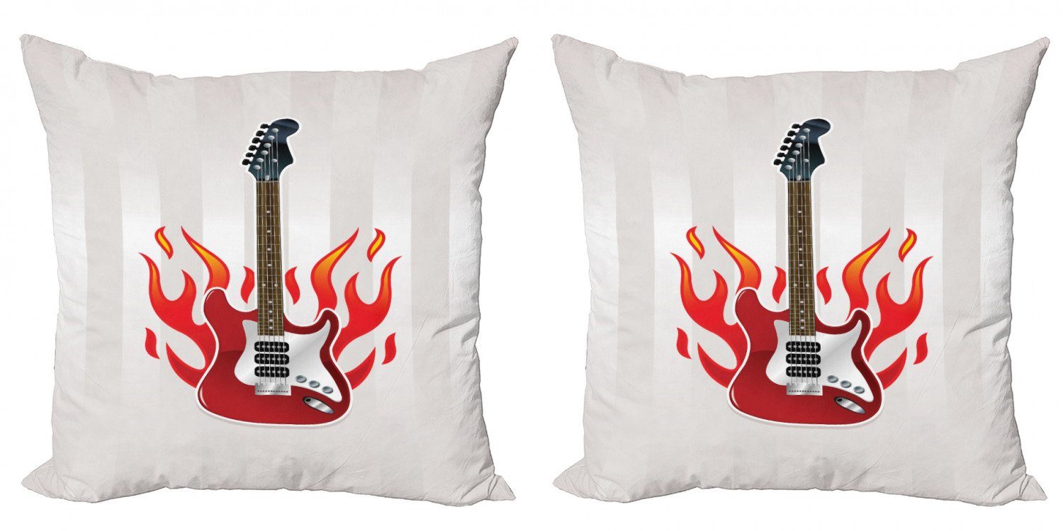 Kissenbezüge Modern Accent Doppelseitiger Digitaldruck, Abakuhaus (2 Stück), Gitarre Kühle Elektro Artikel Flammen