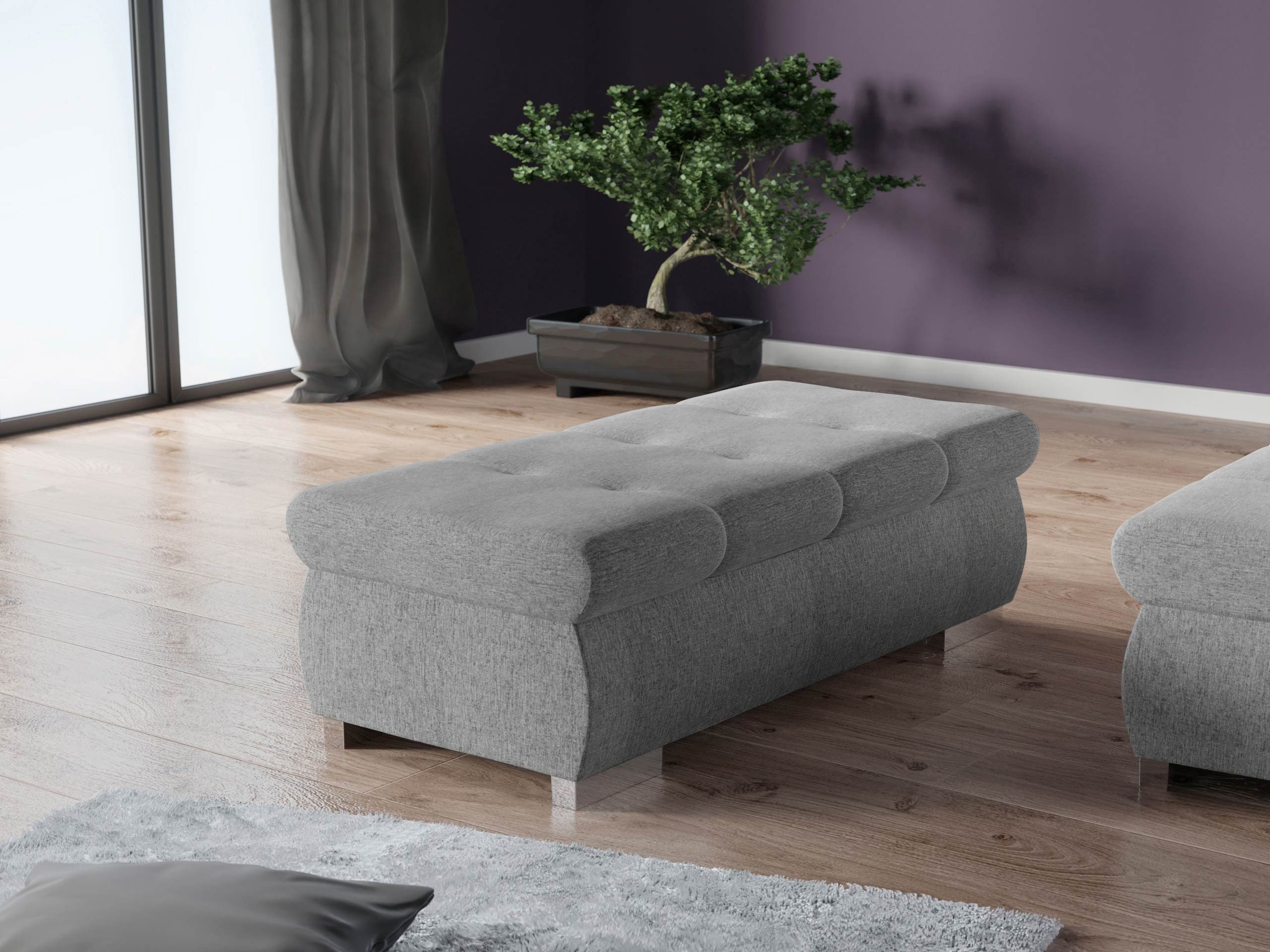 MIRJAN24 Polsterhocker Orkan Groß, Holzkonstruktion, 120x60x39 günstig online kaufen