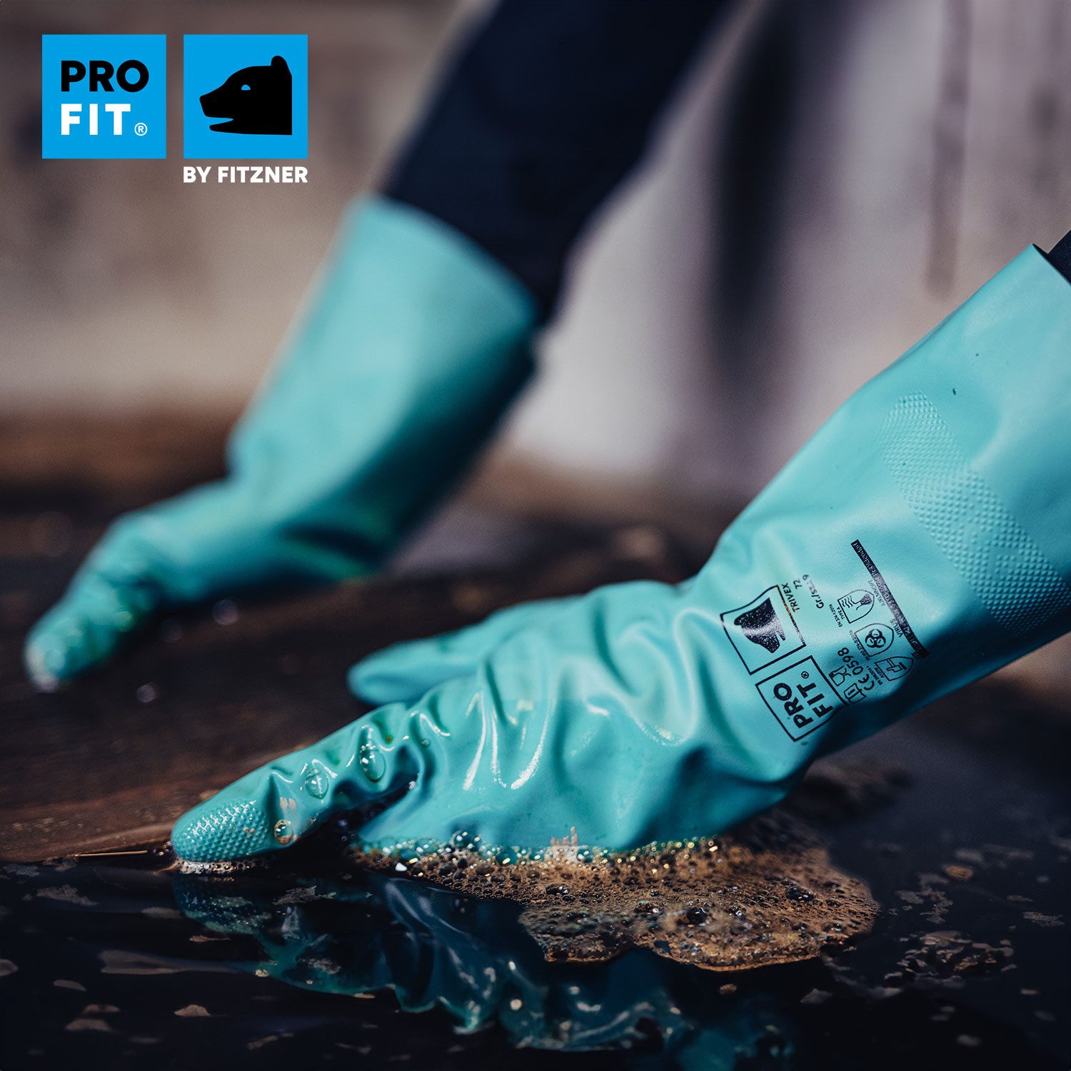 PRO FIT by Fitzner Nitril-Handschuhe Trivex Chemikalienschutzhandschuh, (12, Paar) guter Tragekomfort, sicherer Griff, sehr strapazierfähig