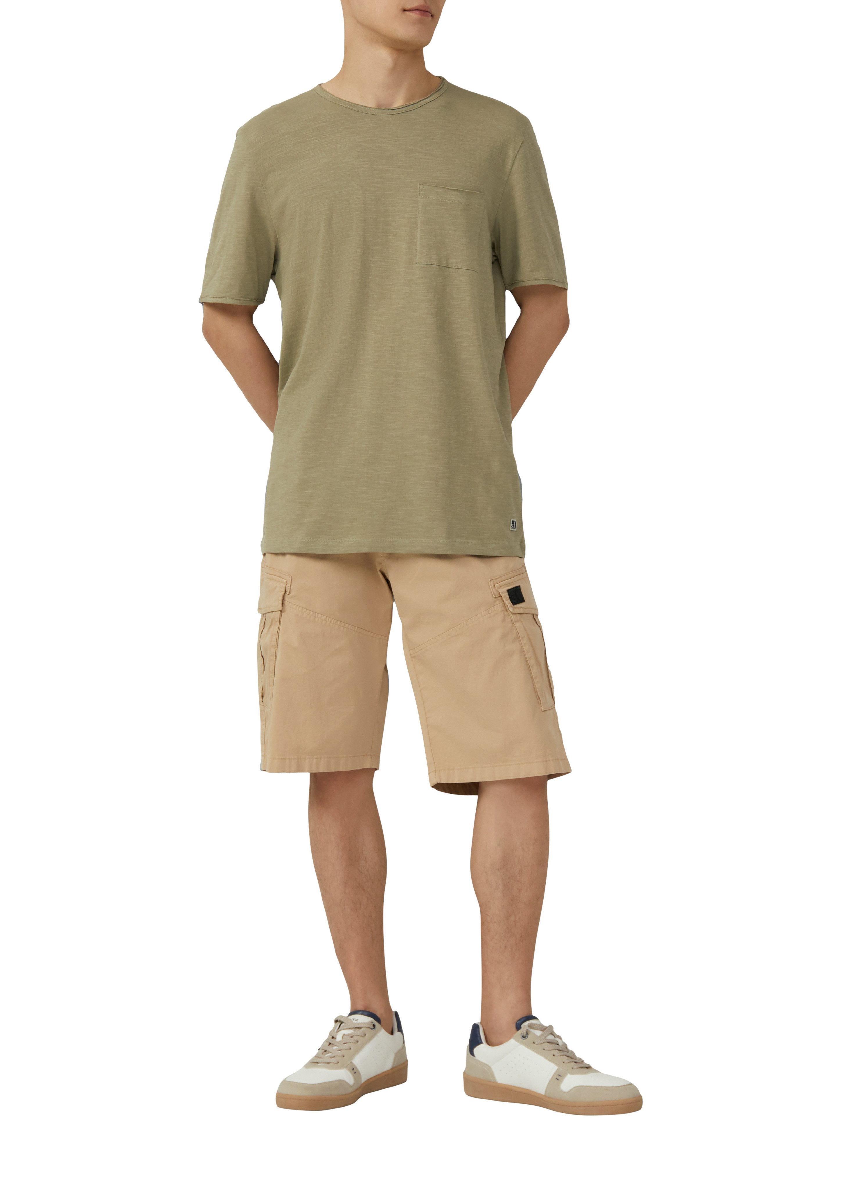 s.Oliver T-Shirt mit Brusttasche und offenen Kanten günstig online kaufen