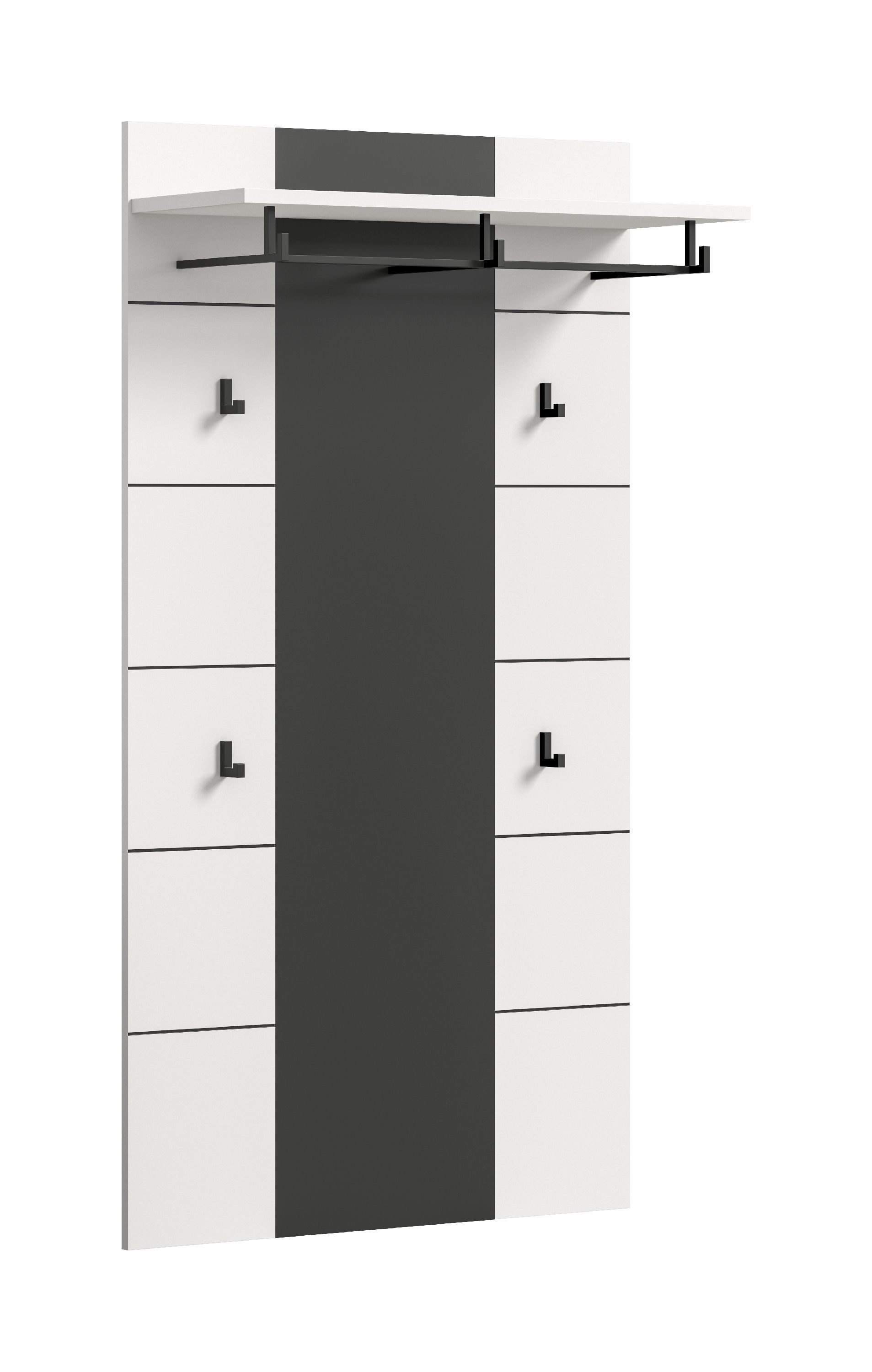 xonox.home Garderobenpaneel, Basalt grau Nachbildung Melamin beschichtet modern 80x141x29 cm
