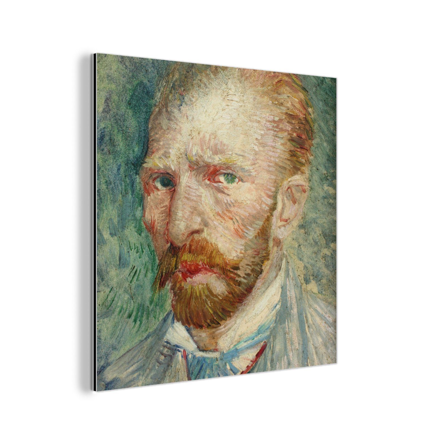 - deko Gogh, MuchoWow Metallbild Vincent (1 Alu-Dibond-Druck, Aluminium van Metall, Gemälde aus Selbstporträt St),