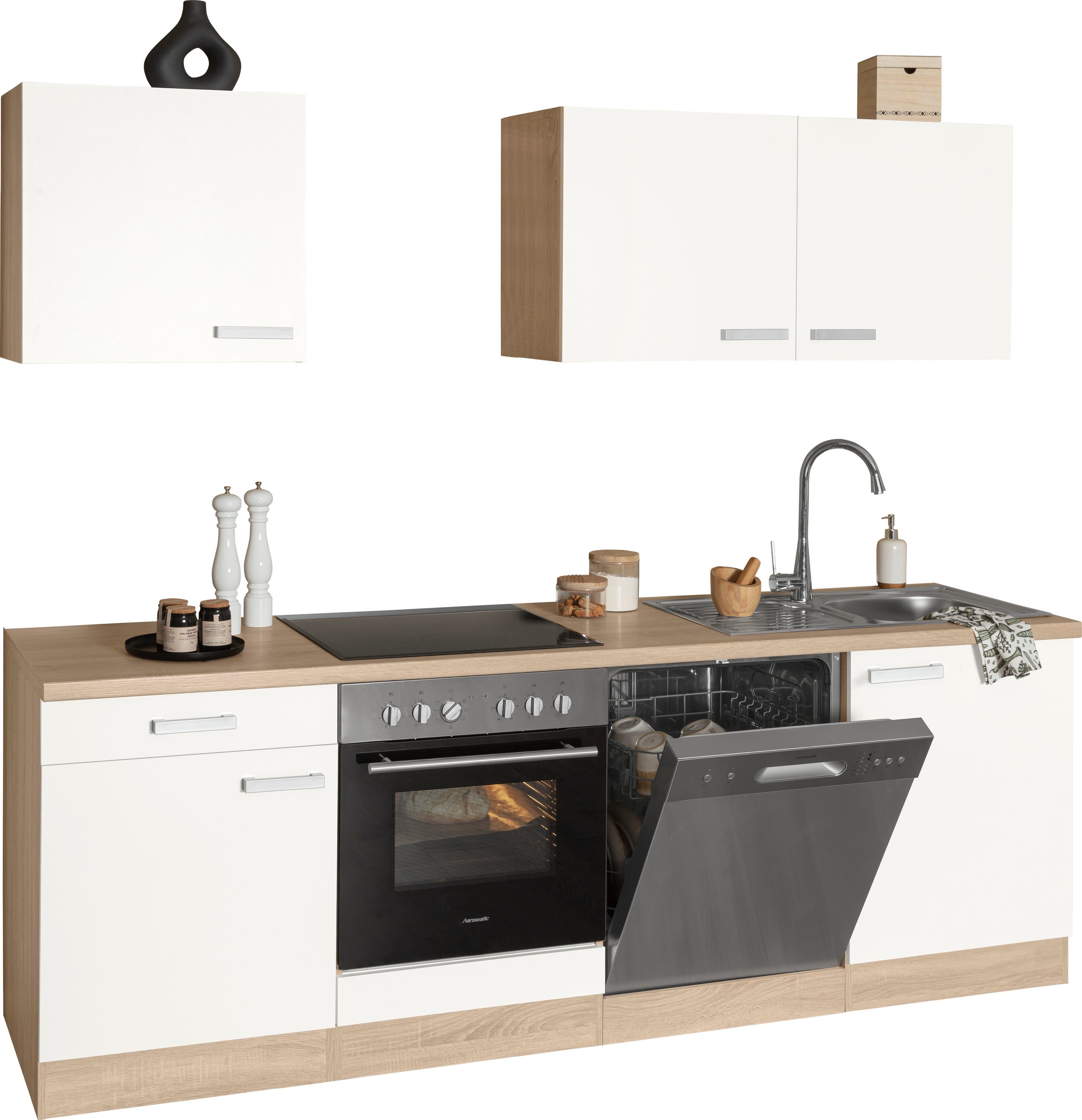 OPTIFIT Küchenzeile »Leer«, 240 cm breit, inkl. Elektrogeräte der Marke HANSEATIC-HomeTrends