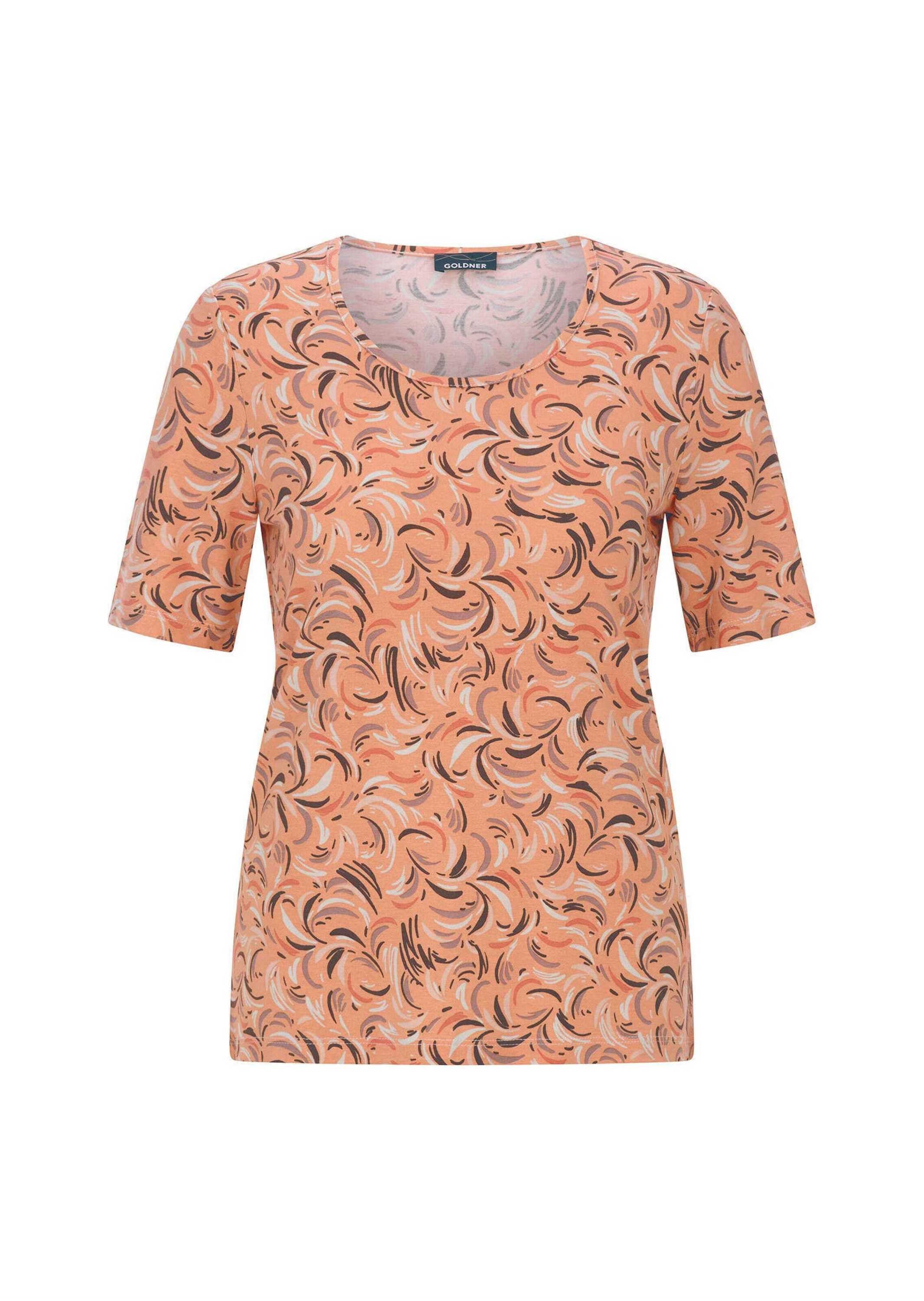 T-Shirt Viskoseshirt mit frischem All-over-Print
