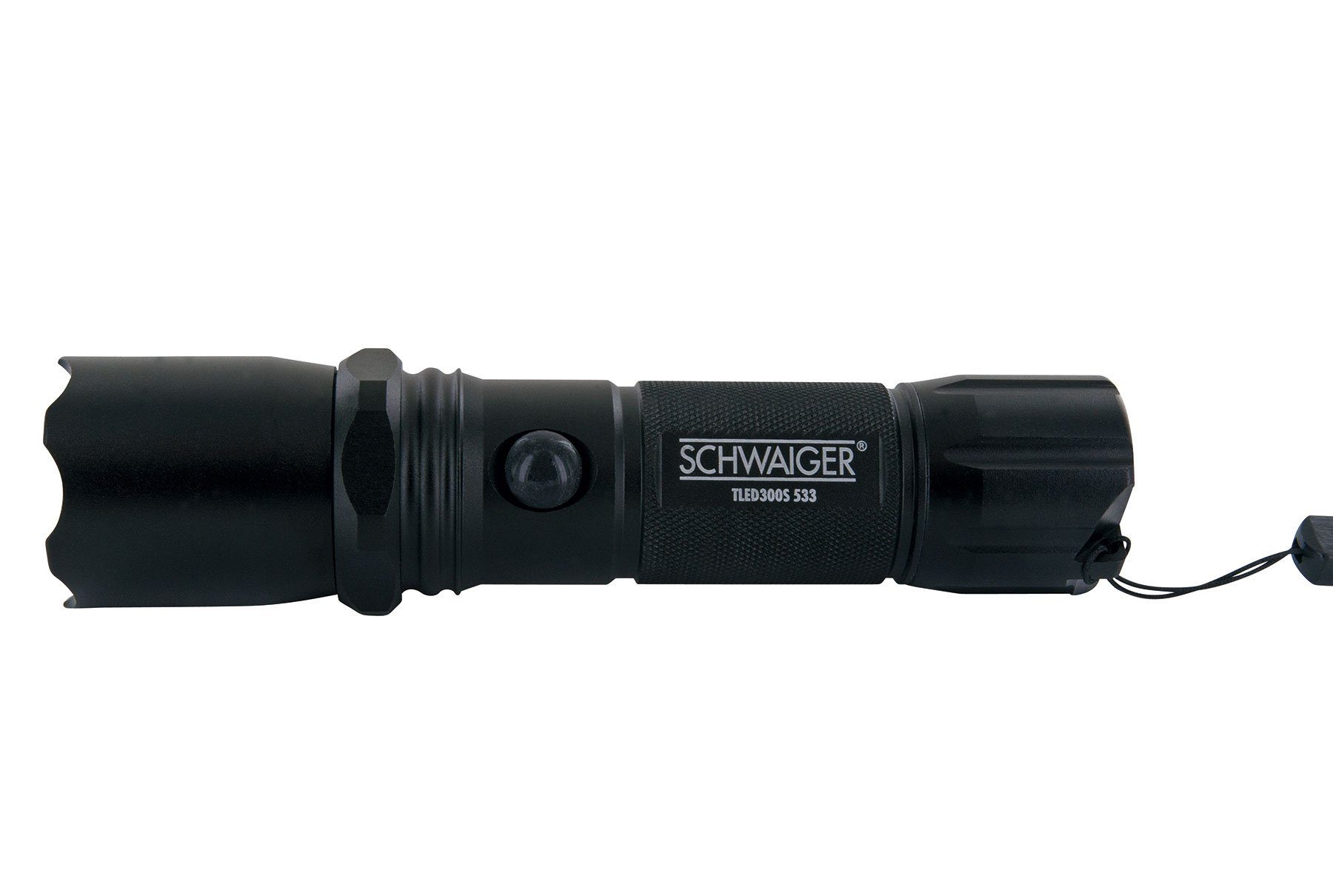 LED TLED300S Taschenlampe Handschlaufe schlagfest, schwarz Schwaiger (1-St., mit 533 spritzwassergeschützt),