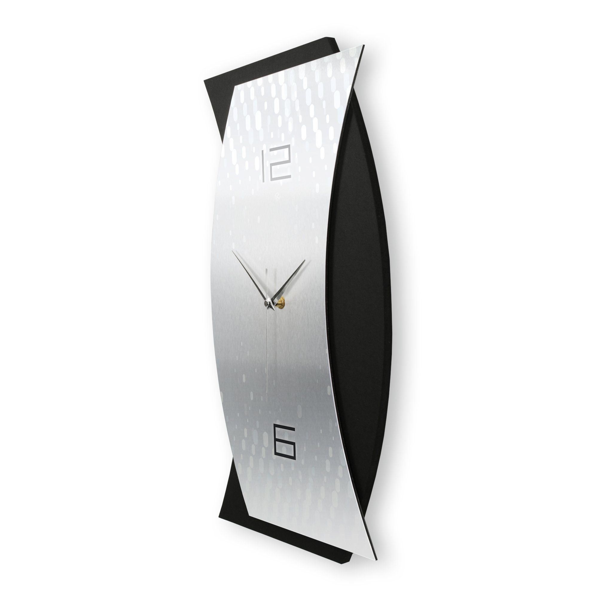 Kreative Feder Wanduhr 3D Designer-WANDUHR Silver Light (ohne Ticken, Funk- günstig online kaufen