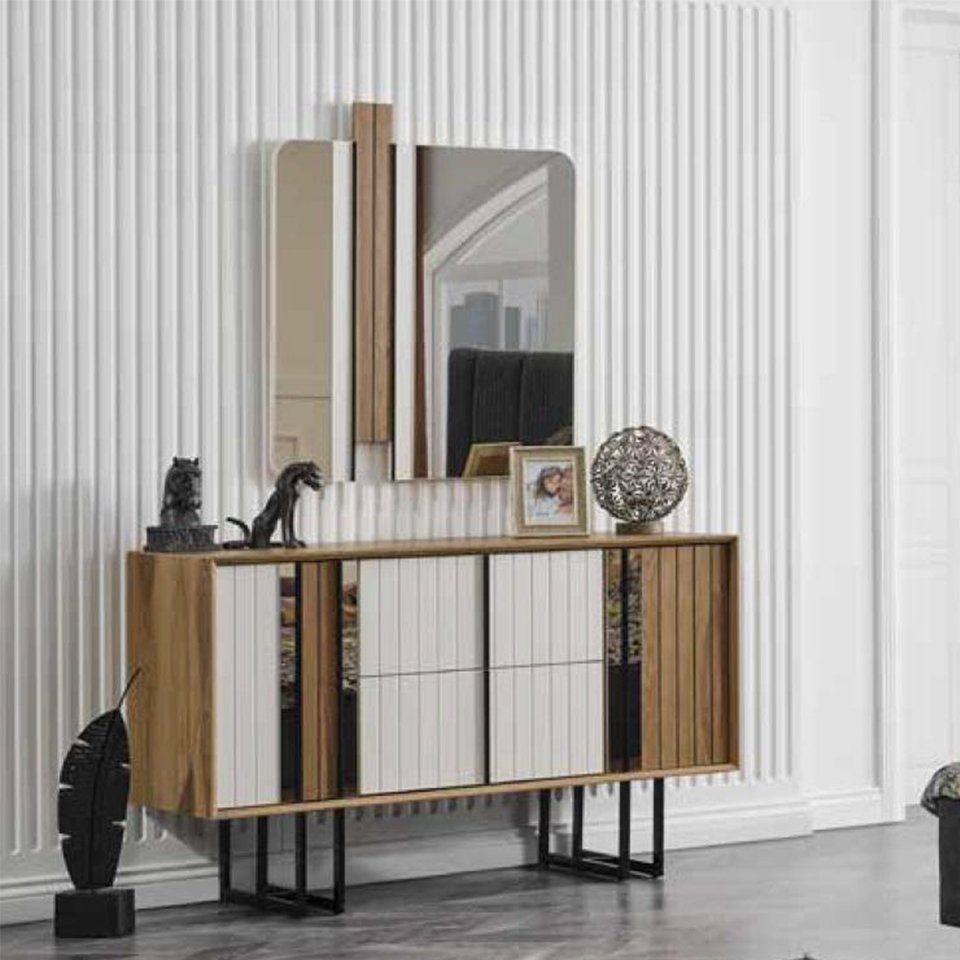 JVmoebel Kommode Moderne Kommode mit Spiegel Luxus Design Schlafzimmermöbel Neu (Kommode+Spiegel), Made in Europe
