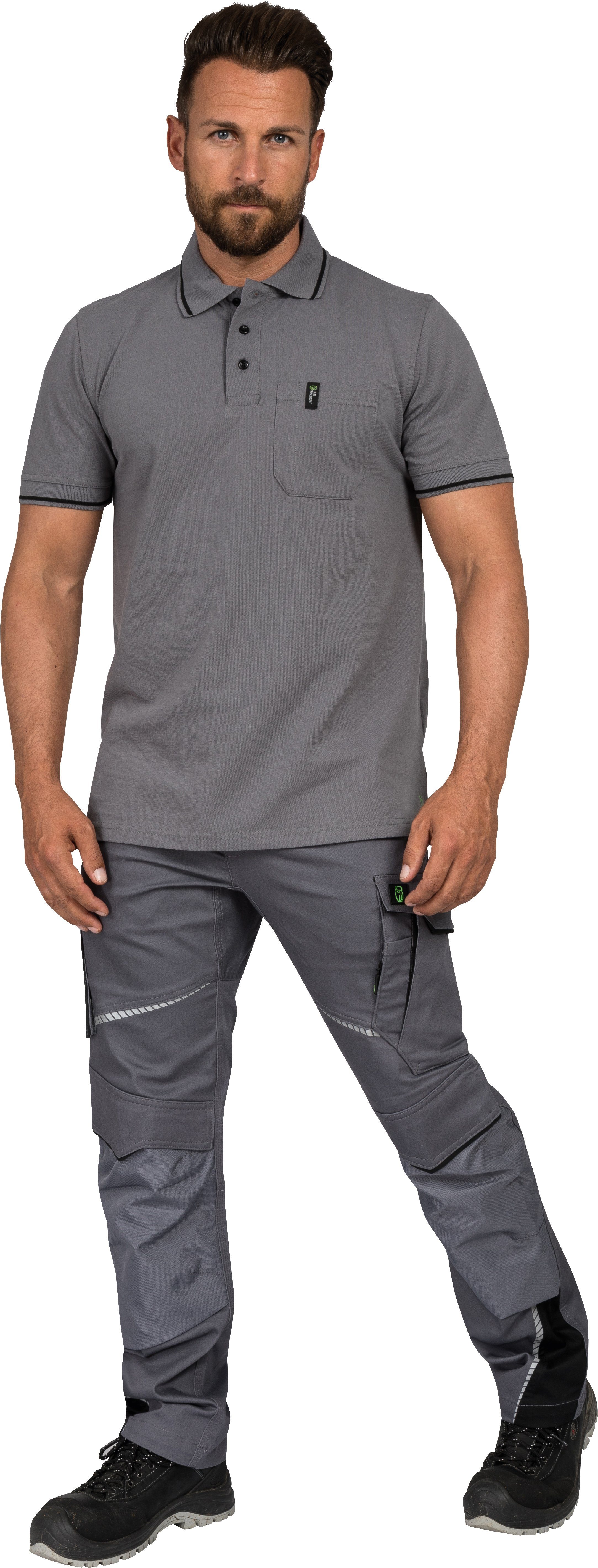 Leibwächter Poloshirt Flex-Line Herren Poloshirt kurzarm, mit Brusttasche & Stifttasche (Bequeme Workwear, antibakterielle, Antigeruchs- und Antipilling-Ausrüstung) 50% Baumwolle & 50% Polyester, 220g/m²