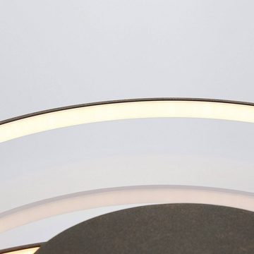 Lindby LED Deckenleuchte Joline, LED-Leuchtmittel fest verbaut, warmweiß, Modern, Metall, Kunststoff, rost, inkl. Leuchtmittel, LED Lampe