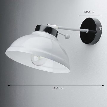 Licht-Erlebnisse Wandleuchte FACTOR GREY, ohne Leuchtmittel, Wandlampe Metall Grau Industrie Stil schwenkbar Flur Esszimmer Lampe