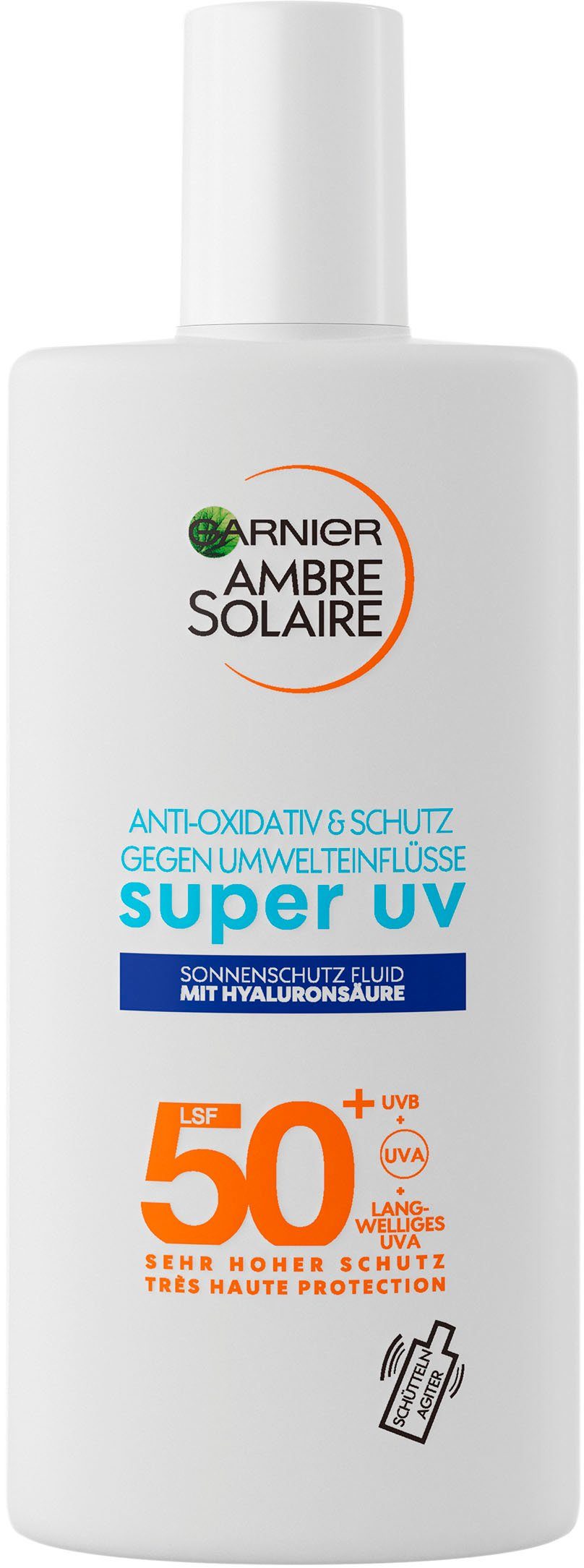 GARNIER Sonnenschutzfluid expert+, mit Ambre Sensitive 50 LSF Solaire Hyaluronsäure