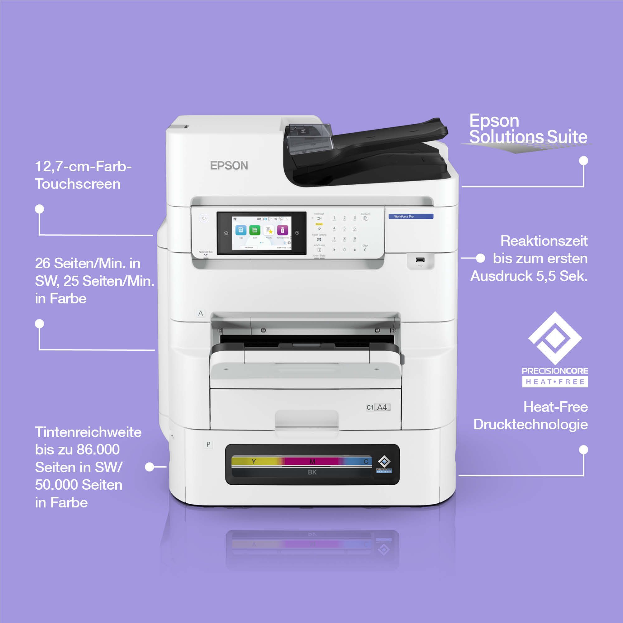 Epson WorkForce Pro EM-C8101RDWF BAM DIN A3, 4in1, PCL, PS3, ADF, RIPS Laserdrucker