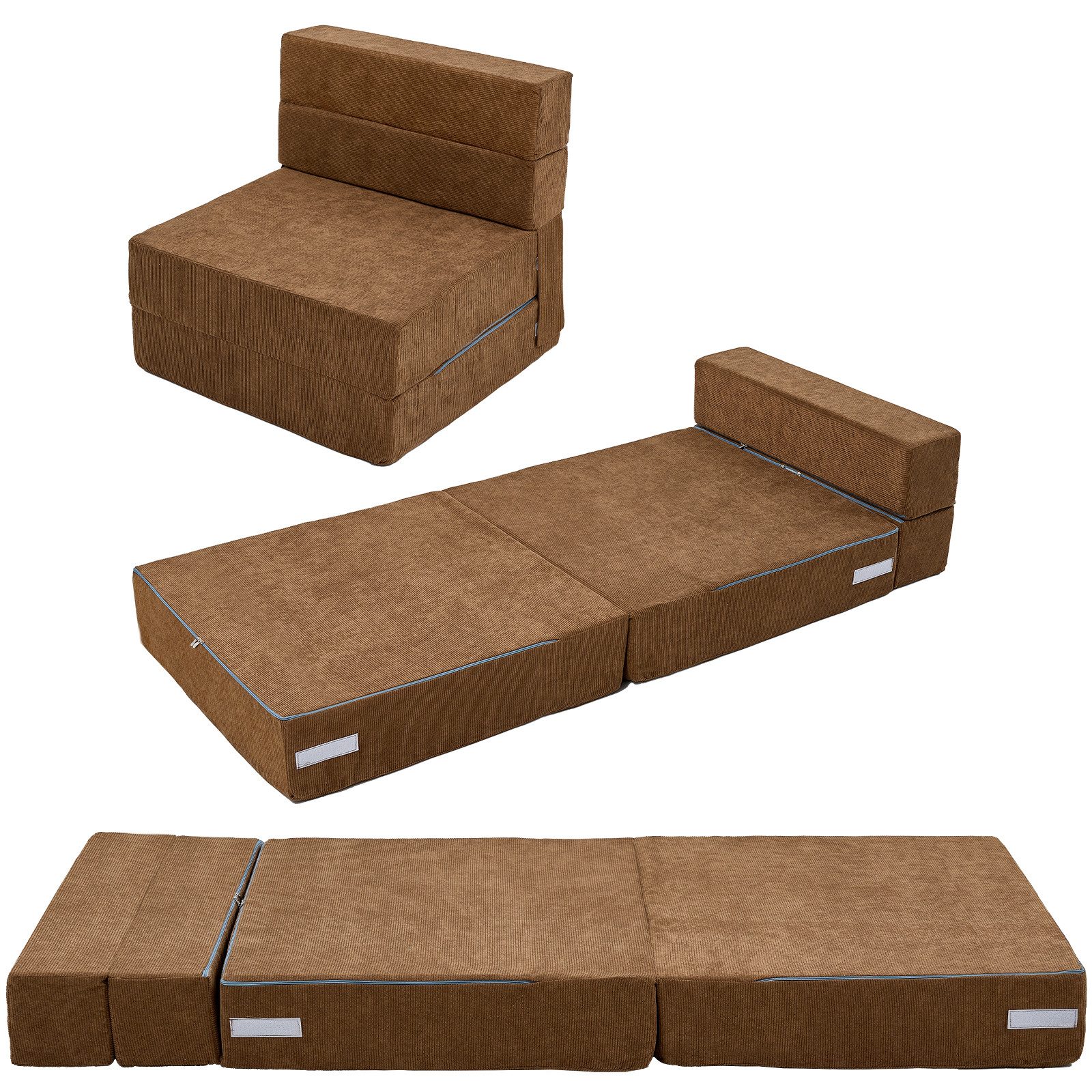 Klappmatratze 15,2 cm extra dicke klappbare Schlafsofa-Bodenmatratze für Kinder, Meulbaty, 15.2 cm hoch, dreifach klappbare Matratze, Kindersofa, Futon, Klappstuhlbett