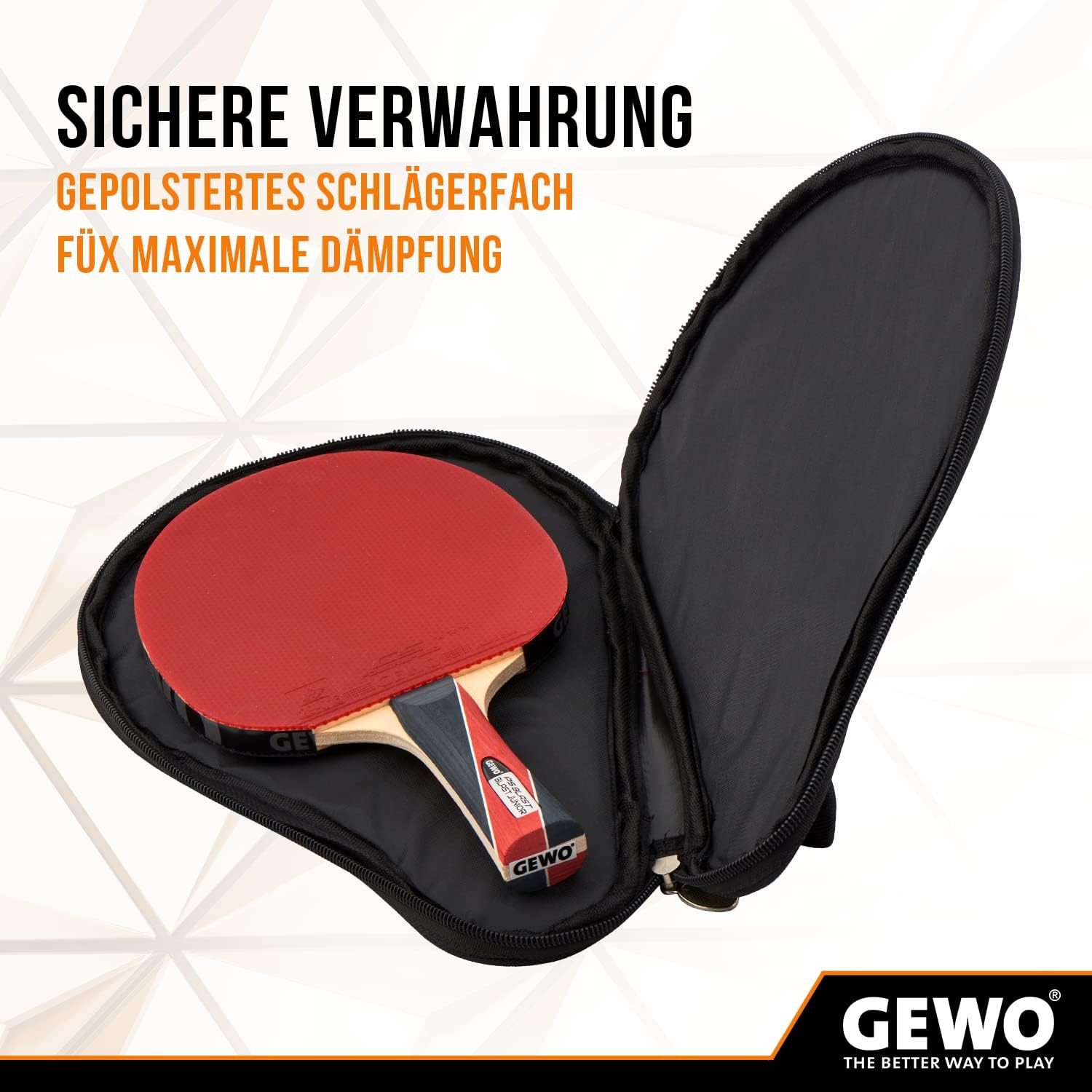 Gewo Schlägerhülle Rundhülle Master, für 1 Schläger 3 Bälle - Tischtennishülle, 30cm blau