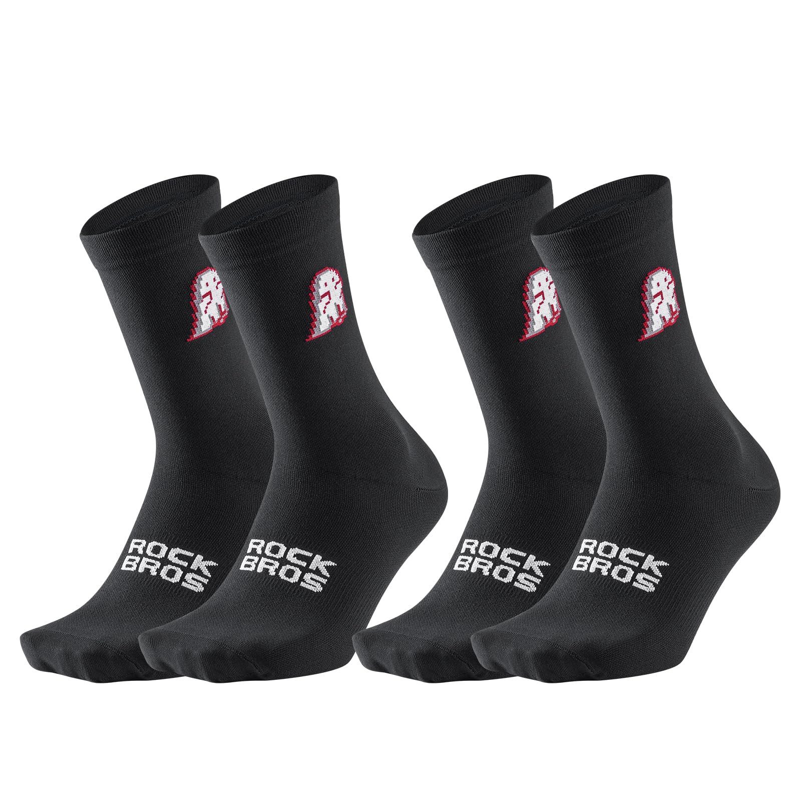 ROCKBROS Sportsocken Rennrad Socken Herren Damen (Fahrrad Socken für Radfahren, Laufen, Fitness, Training) mit Verstärkter Ferse & Rutschfestem Schaft