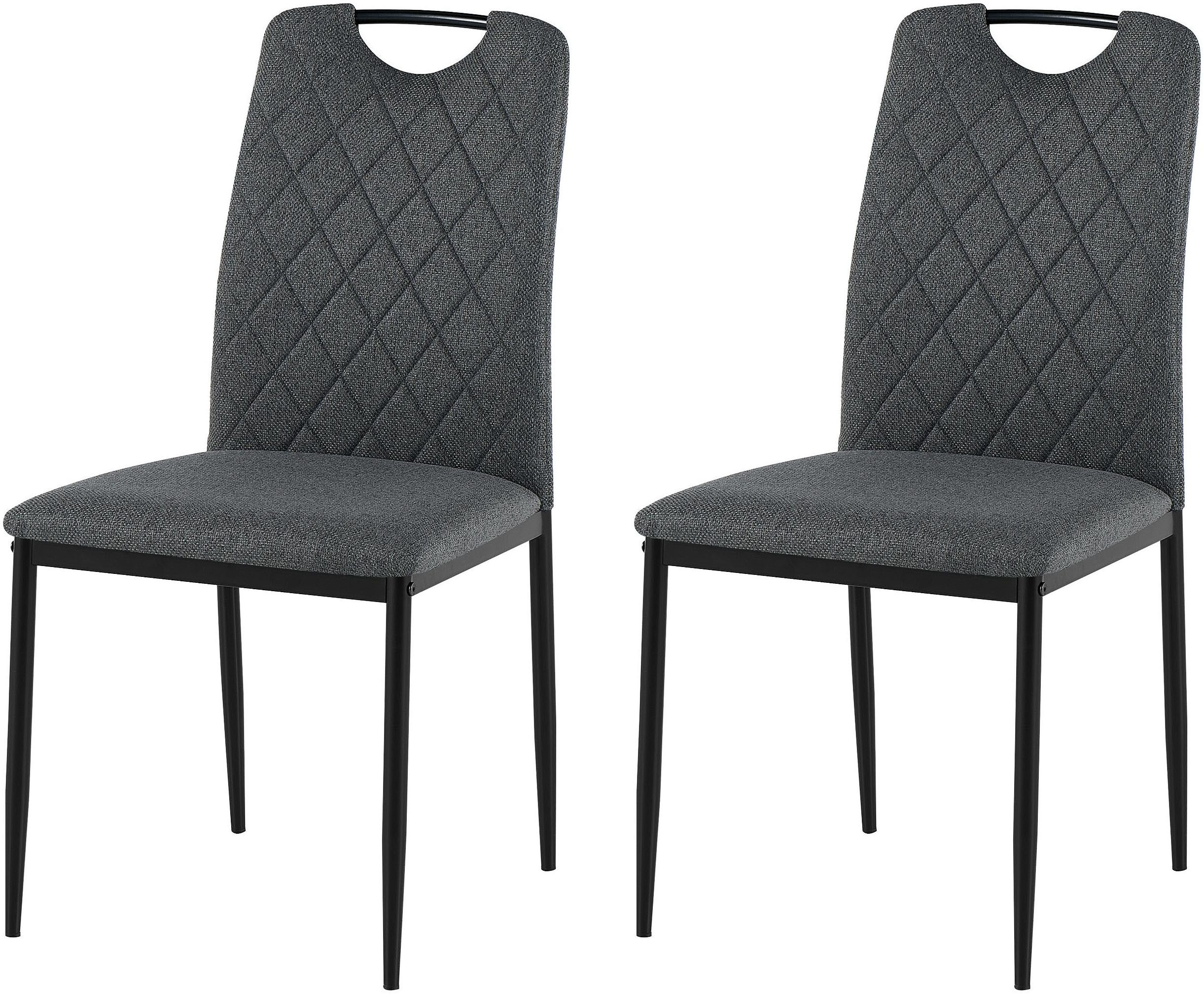 OTTO home Esszimmerstuhl Rom (Set, 2 St), bequemer Stuhl mit hochwertigem Stoffbezug und Griff im Rücken