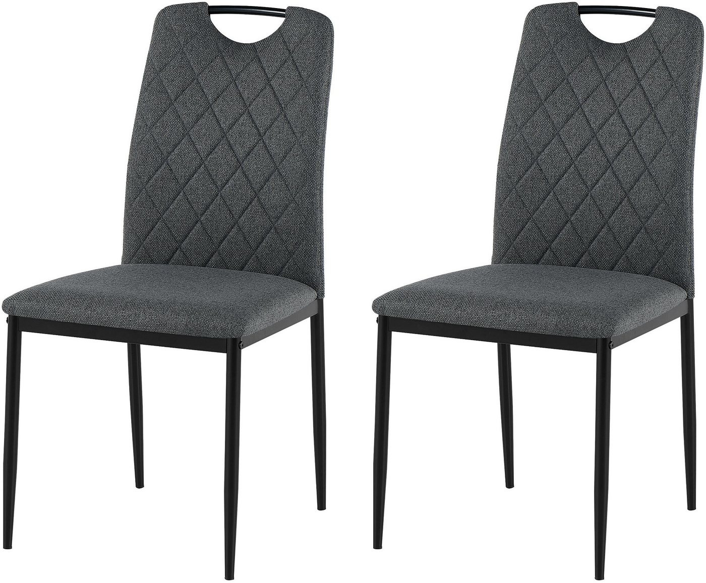 OTTO home Esszimmerstuhl Rom (Set, 2 St), bequemer Stuhl mit hochwertigem Stoffbezug und Griff im Rücken