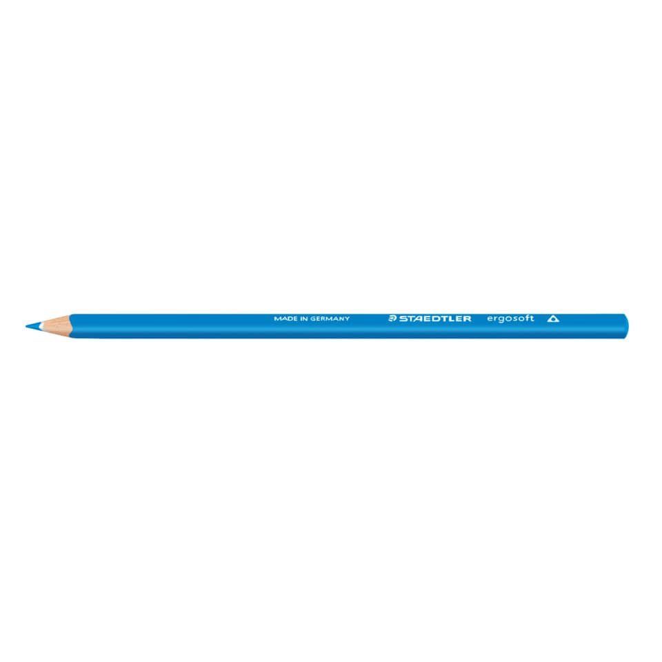 STAEDTLER Bleistift ergo soft® Farbstift cyan bruchfest Buntstift 175mm 157-37, Lackierung auf Wasserbasis