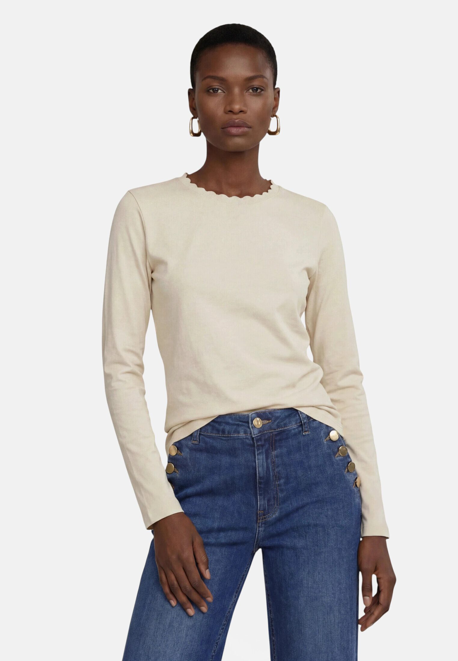 Zero Kurzarmshirt Damen unifarben (1-tlg) Material – Bild 2 von 5