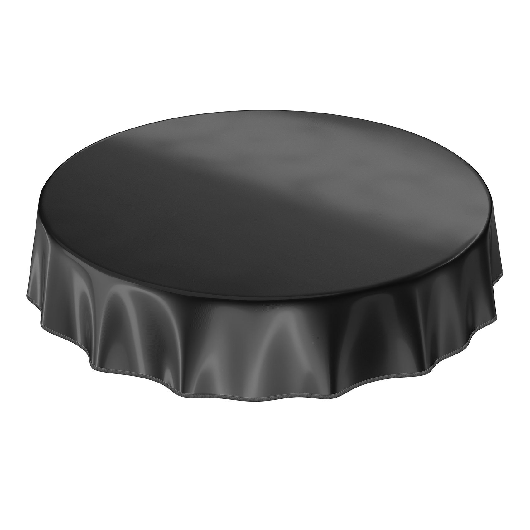 ANRO Tischdecke Tischdecke Uni Schwarz Einfarbig Glanz abwischbar Wachstuch Wachstucht, Glatt