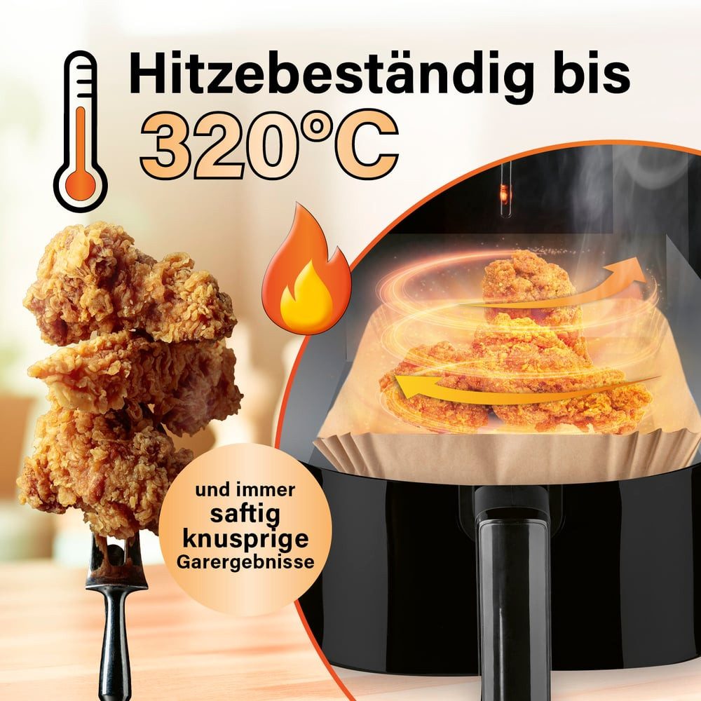 GOURMETmaxx Backpapier für Doppelkorb-Airfryer - 100 Stück – 22 x 14 x 4,5cm, Airfryer Heißluftfritteuse Einwegschalen Baking Paper – Bild 3 von 5