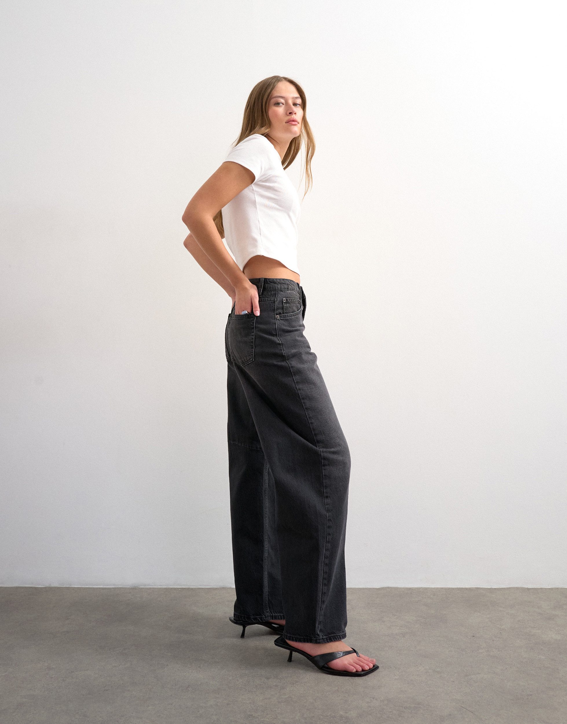 TOPSHOP Weite Jeans TSBARREL HR DENIM JEANS BLW NOOS Baumwolle, barrel fit, high waist – Bild 5 von 5