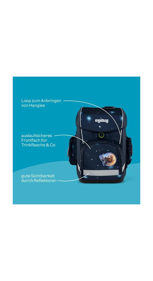 ergobag Schulranzen cubo light Set (6-tlg., 5-teiliges Set), wiegt nur 780g