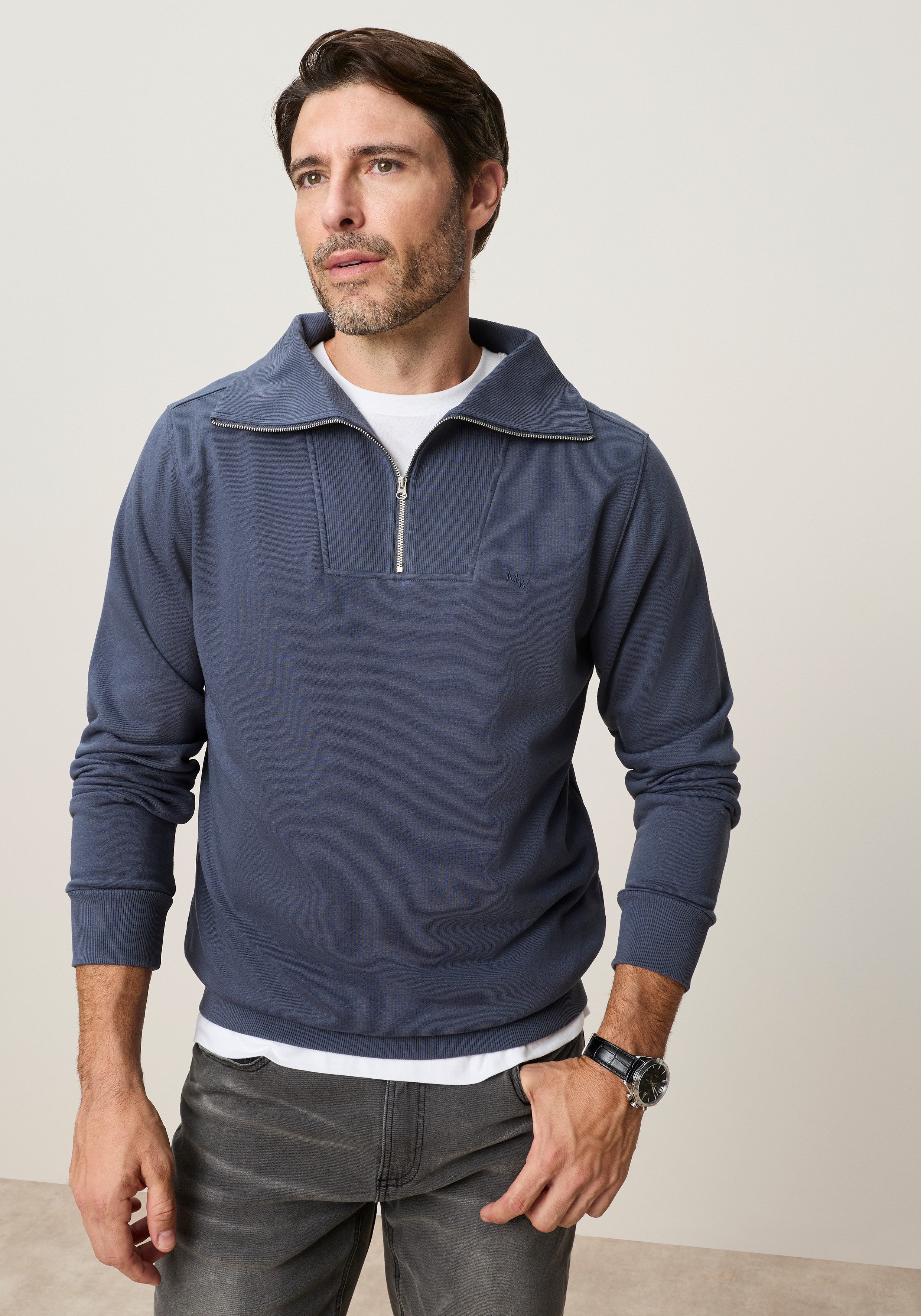 Man's World Sweatshirt Trend: Troyer mit maritimer Note – lässig, unkompliziert, vielseitig