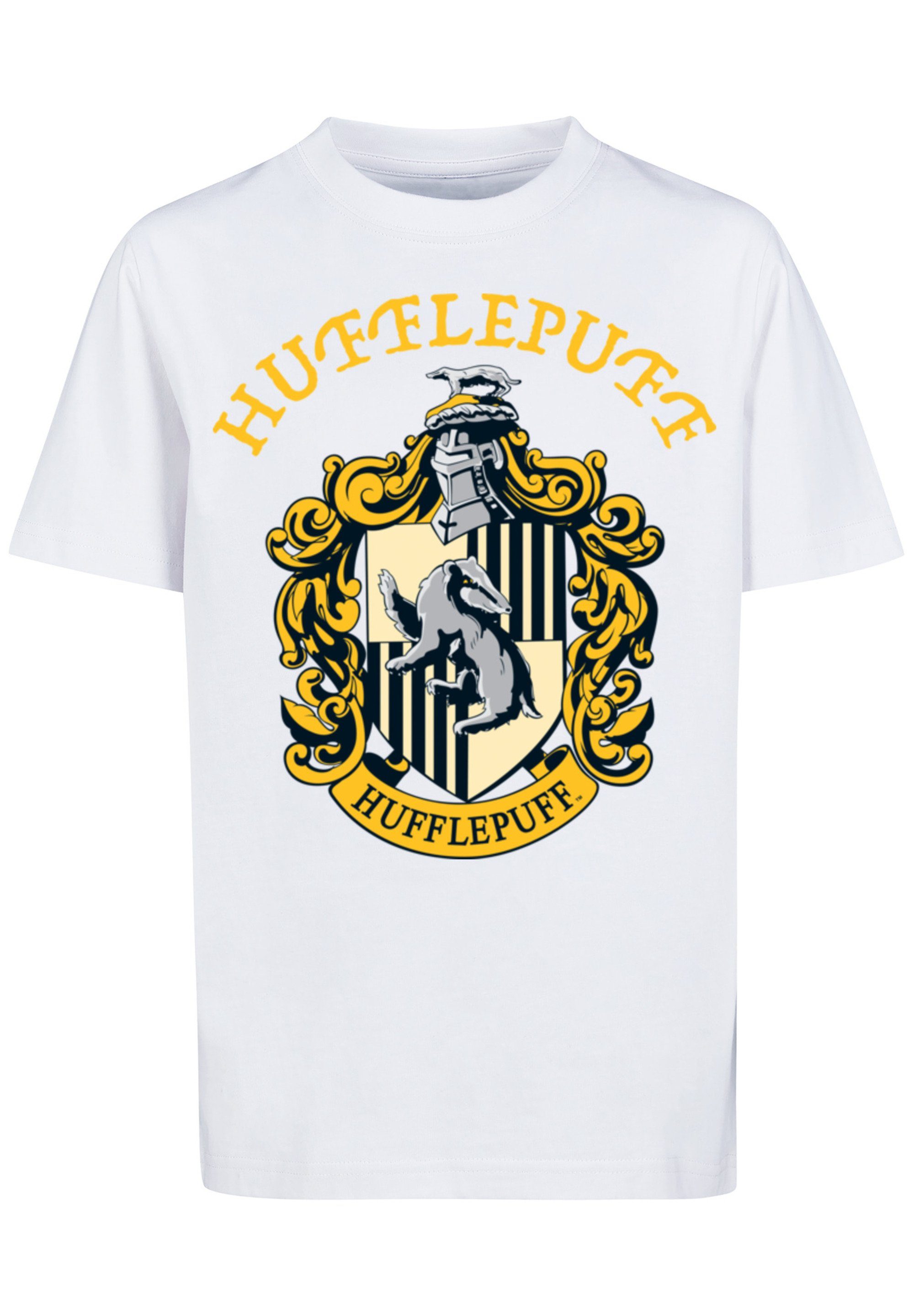 F4NT4STIC Kurzarmshirt Kinder Harry Potter Hufflepuff Crest with Kids Basic Tee (1-tlg) white