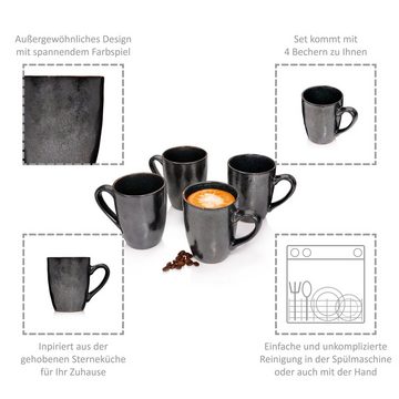 SÄNGER Becher Tombey Kaffeebecher Set, Steingut, 300 ml, spülmaschinengeeignet, Handmade
