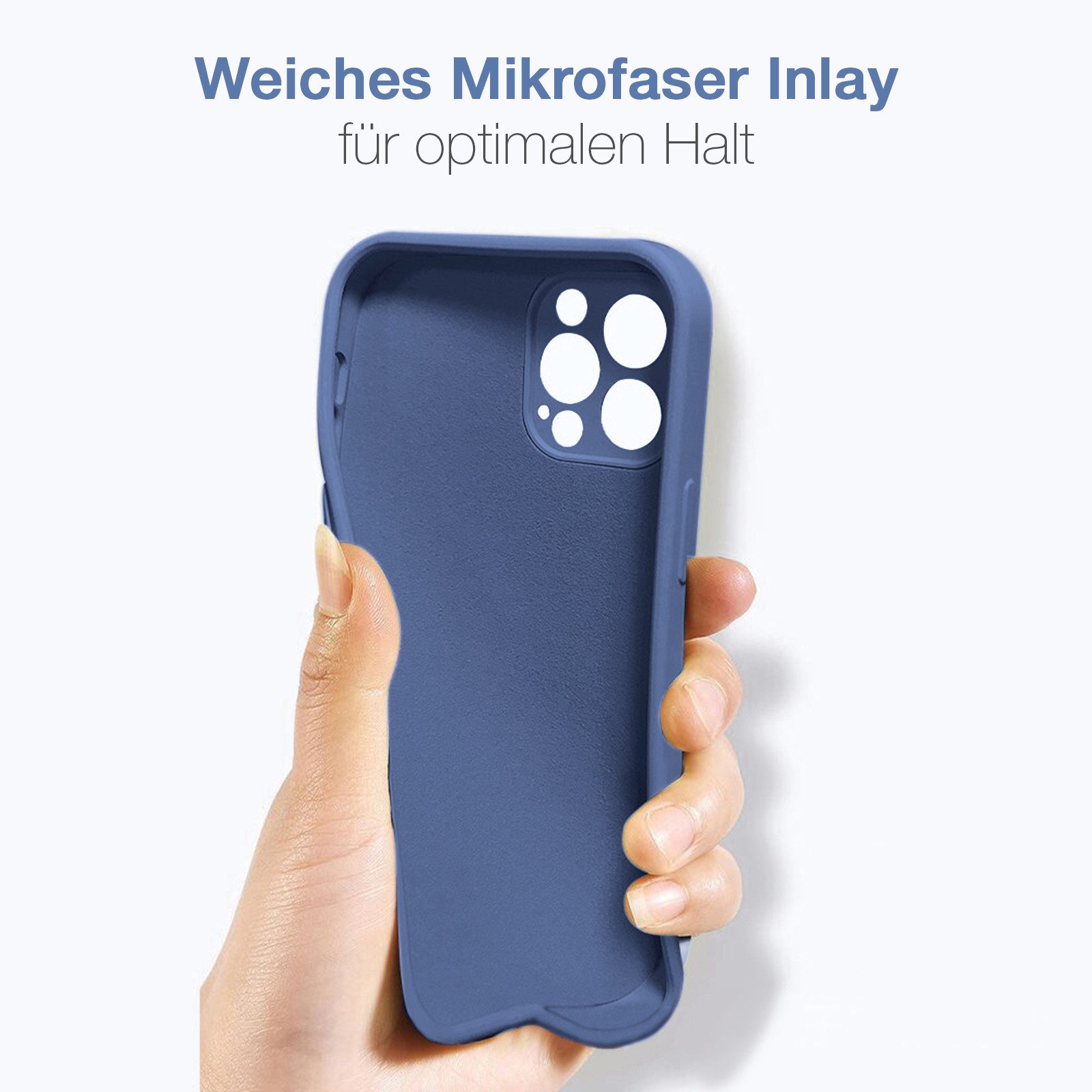 Tec-Expert Handyhülle SoftGrip Cover Hülle für Apple iPhone 13 Pro, Handy Case Bumper integrierter Kameraschutz flexibel