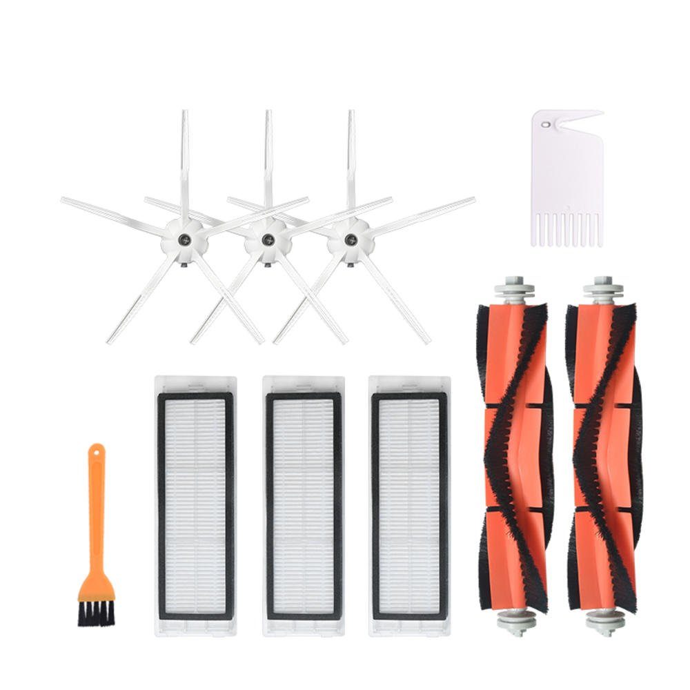 Insma Saugroboter Zubehör-Set, Zubehör für XIAOMI Roborock S6 S5 E35 E2, (10-tlg), 10 Stück 3*5-armige-Seitenbürsten 3*Filter 2*Rollenbürste 1*Gelbbürste 1*Weißer Kamm